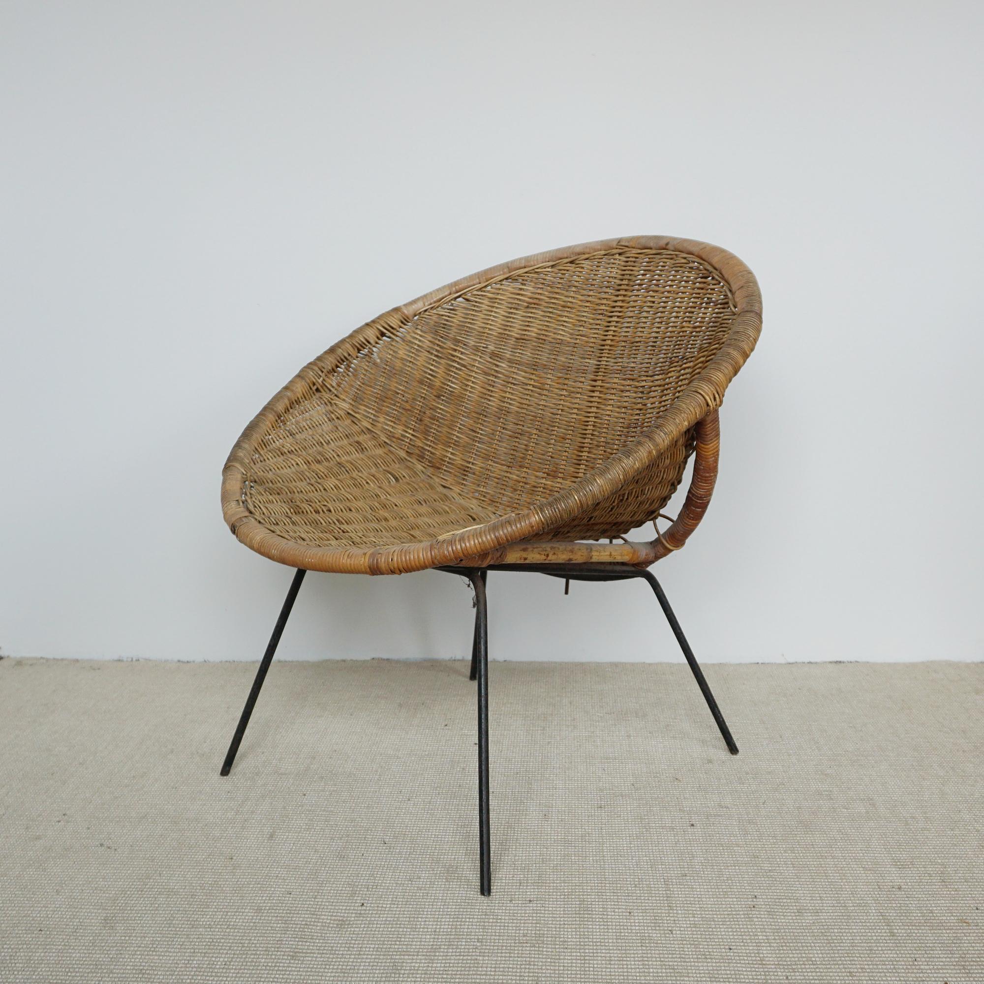 French Picasso's Wicker and Steel Chair from the Madoura Collection Circa 1960 For Sale