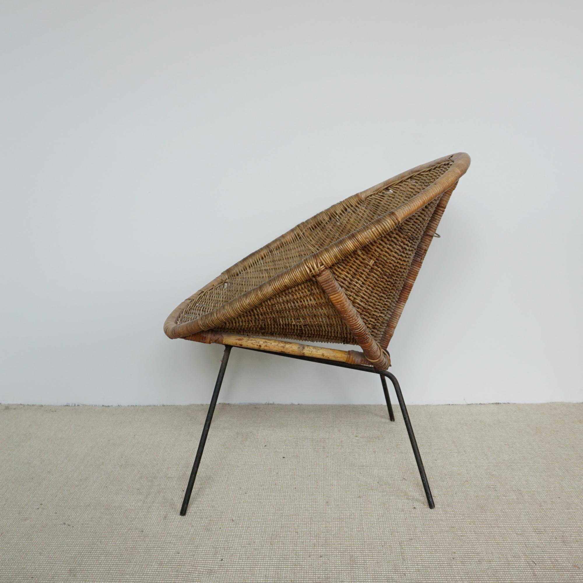 Picasso's Wicker and Steel Chair from the Madoura Collection Circa 1960 In Good Condition For Sale In Forest Row, East Sussex
