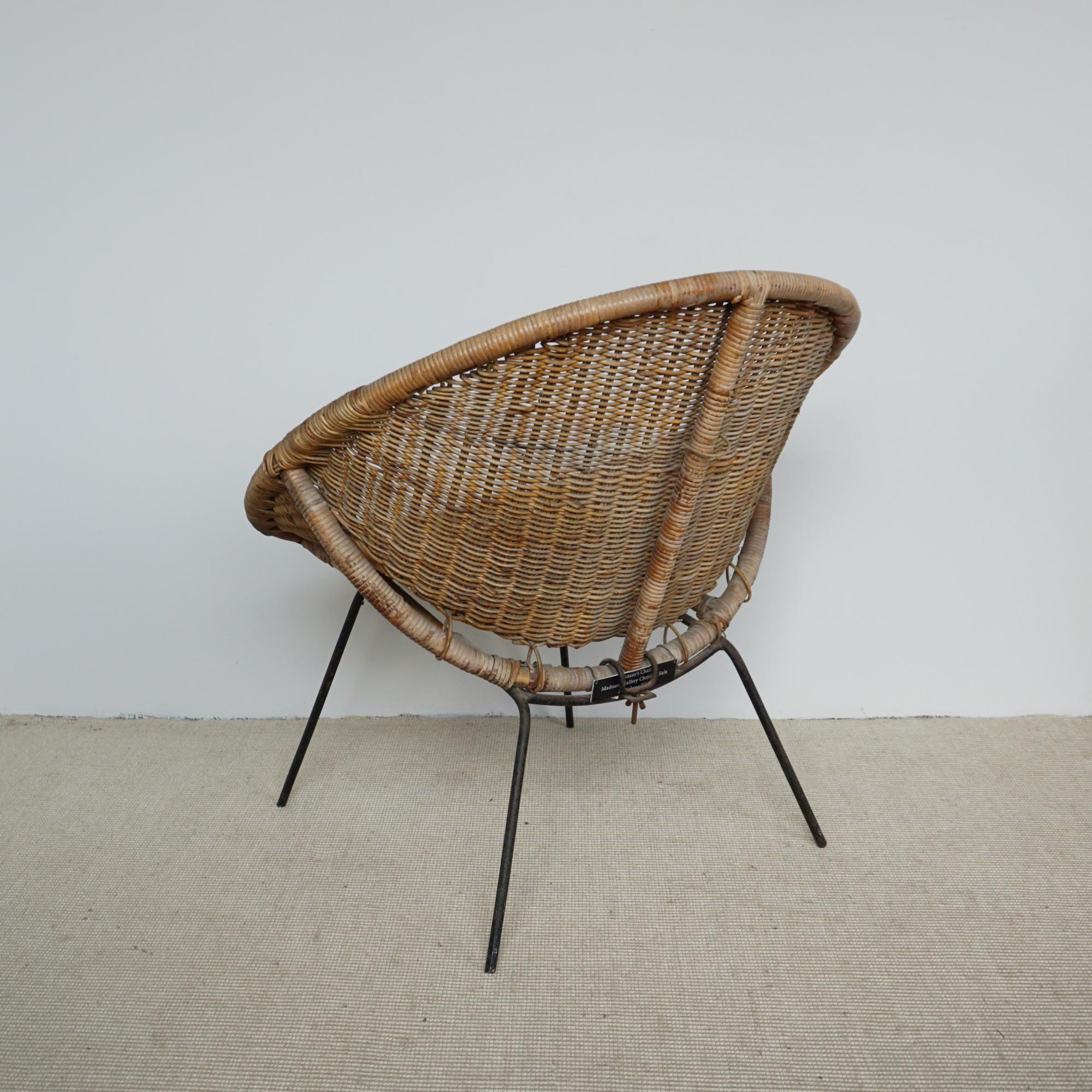 Mid-20th Century Picasso's Wicker and Steel Chair from the Madoura Collection Circa 1960 For Sale