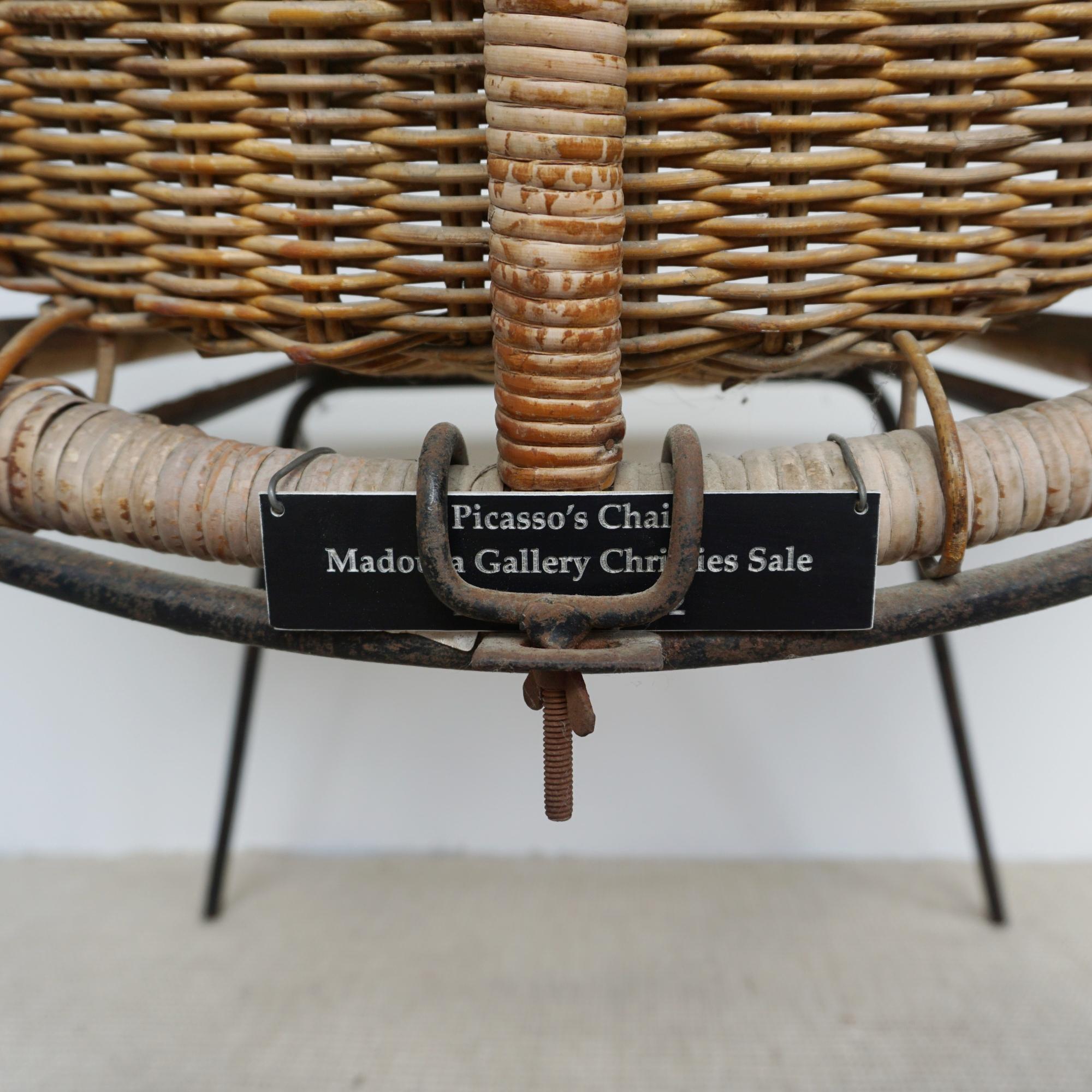 Picasso's Wicker and Steel Chair from the Madoura Collection Circa 1960 For Sale 2