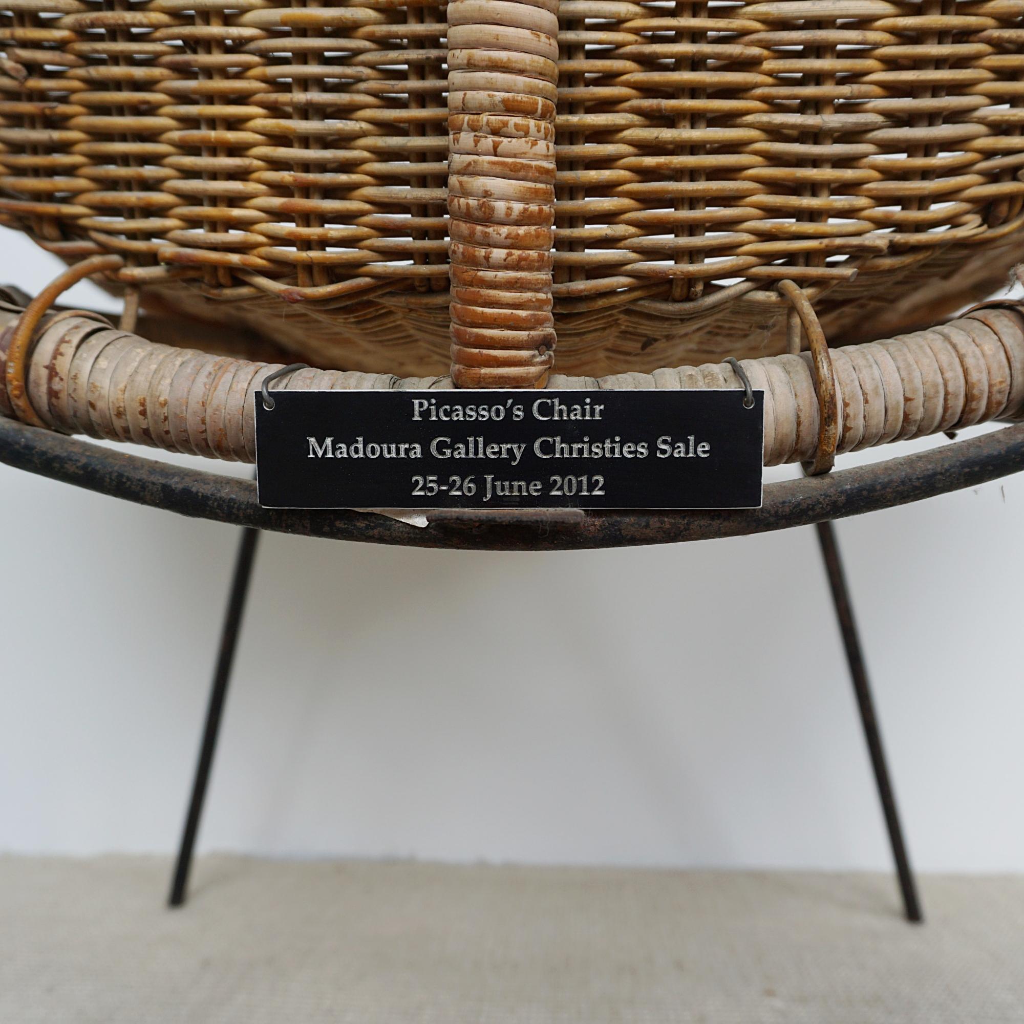 Picasso's Wicker and Steel Chair from the Madoura Collection Circa 1960 For Sale 3
