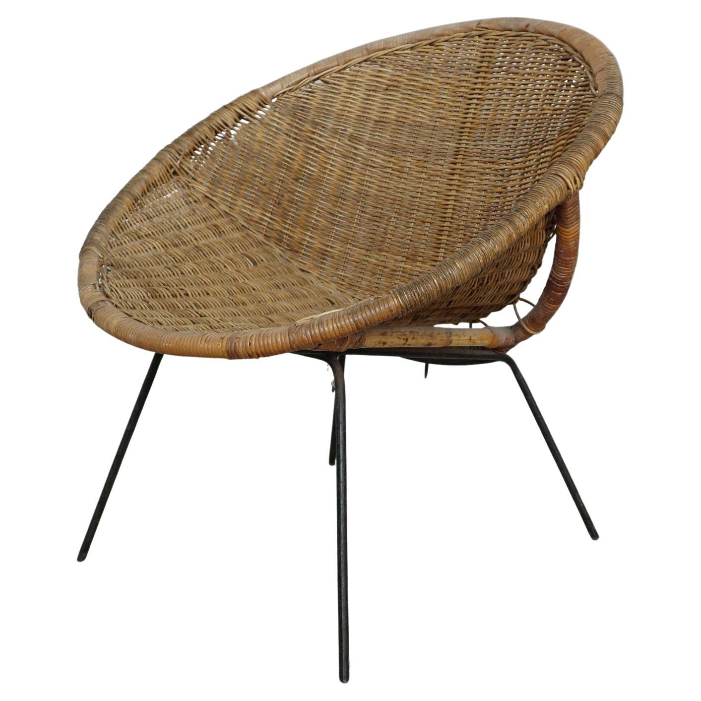 Picasso's Wicker and Steel Chair from the Madoura Collection Circa 1960 For Sale