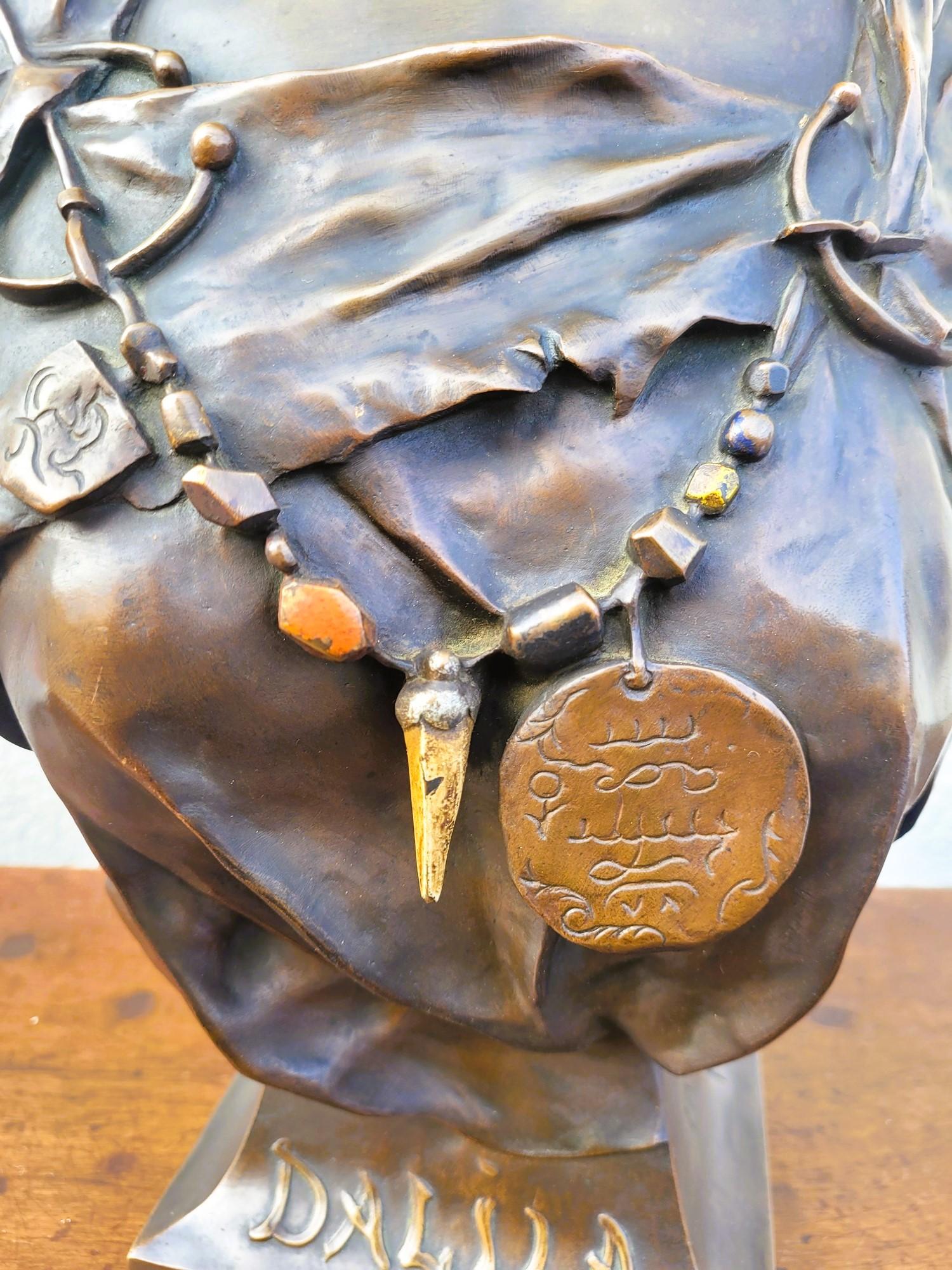 Moresco Picault - Dalila, scultura in bronzo firmata, fine XIX secolo in vendita