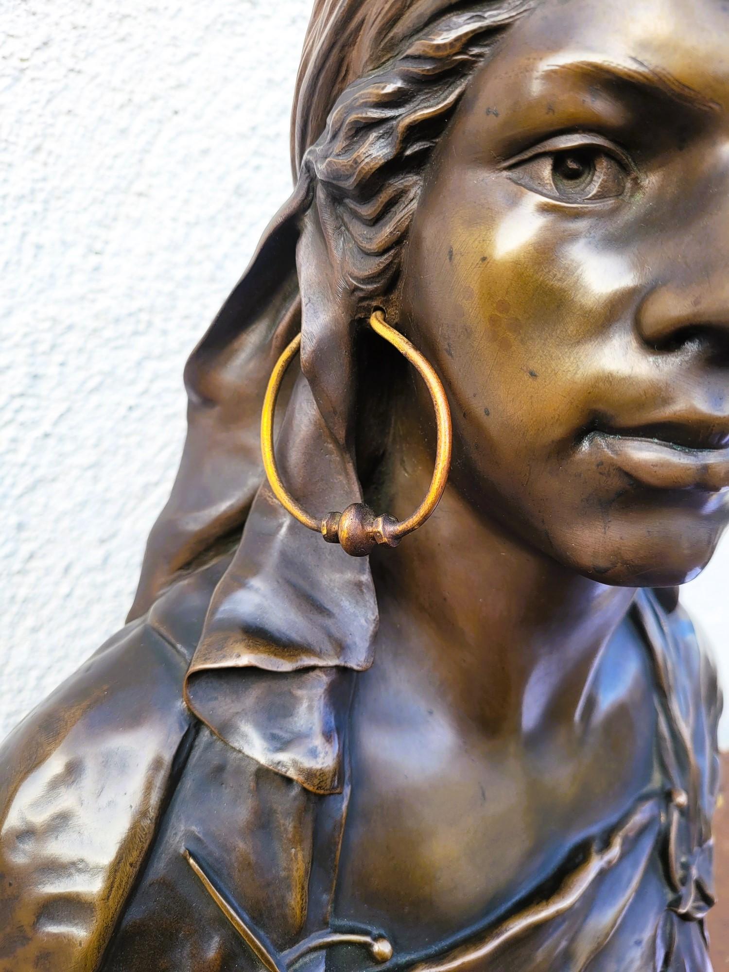Bronzo Picault - Dalila, scultura in bronzo firmata, fine XIX secolo in vendita