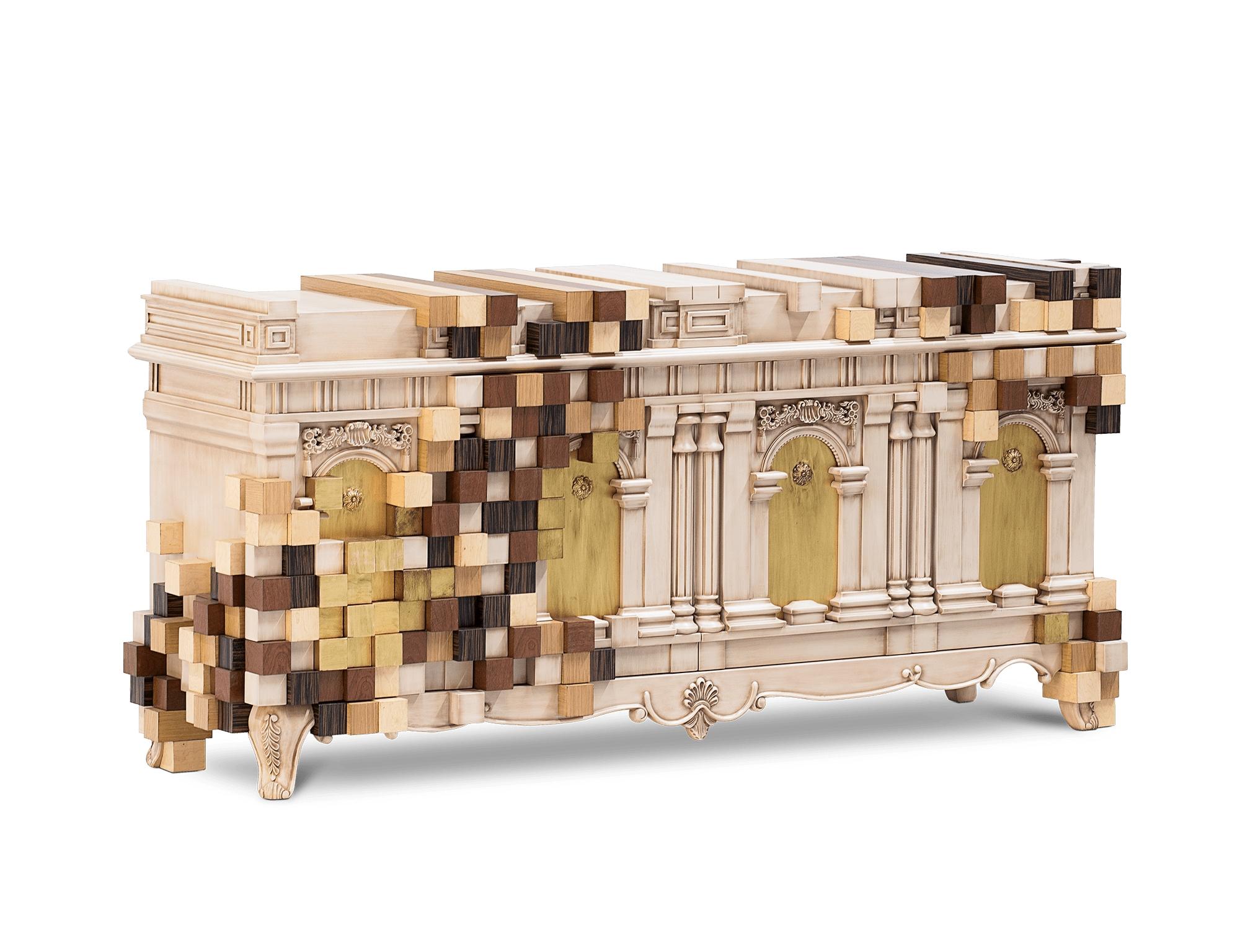 Piccadelly Sideboard - Hand-Crafted Wood, Marquetry & Mirror - Boca do Lobo In New Condition For Sale In Rio Tinto, PT