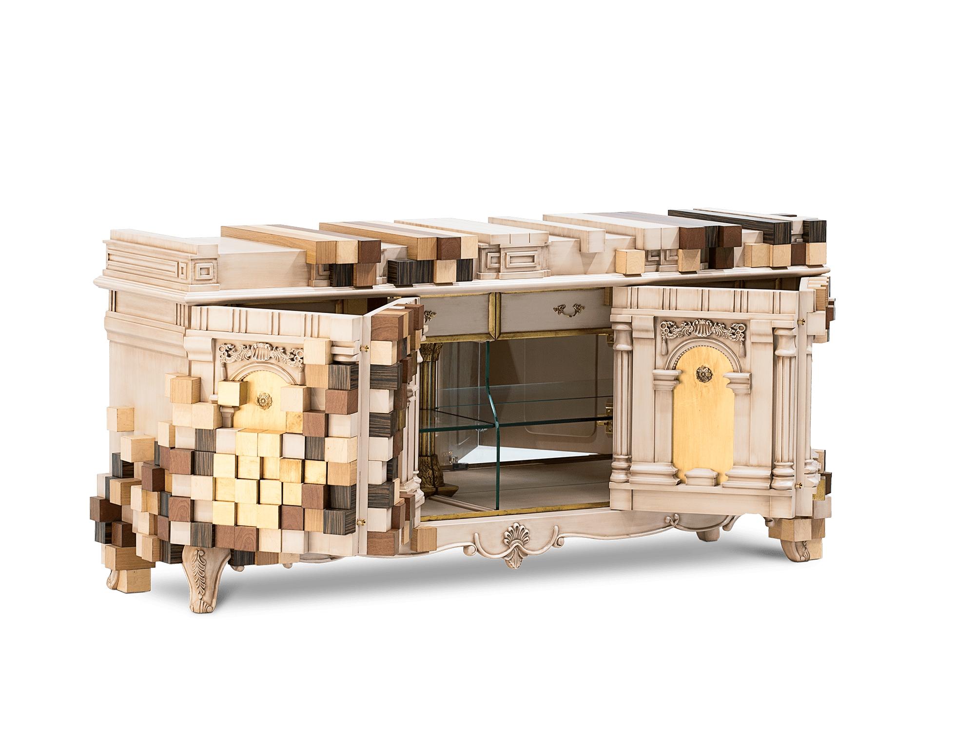 Piccadelly Sideboard - Hand-Crafted Wood, Marquetry & Mirror - Boca do Lobo For Sale 1