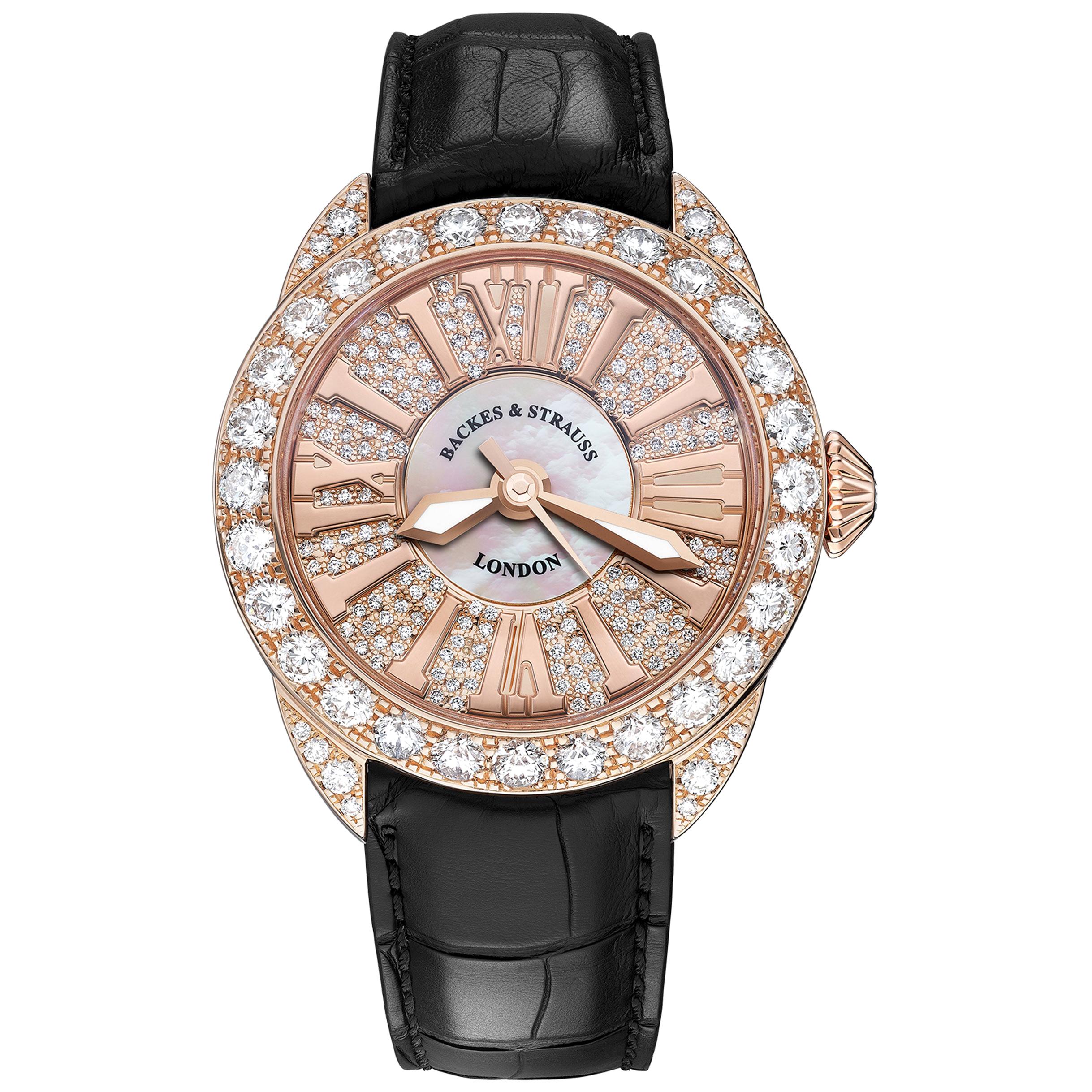 Piccadilly 37 Luxury Diamond Watch for Women, Rose Gold For Sale