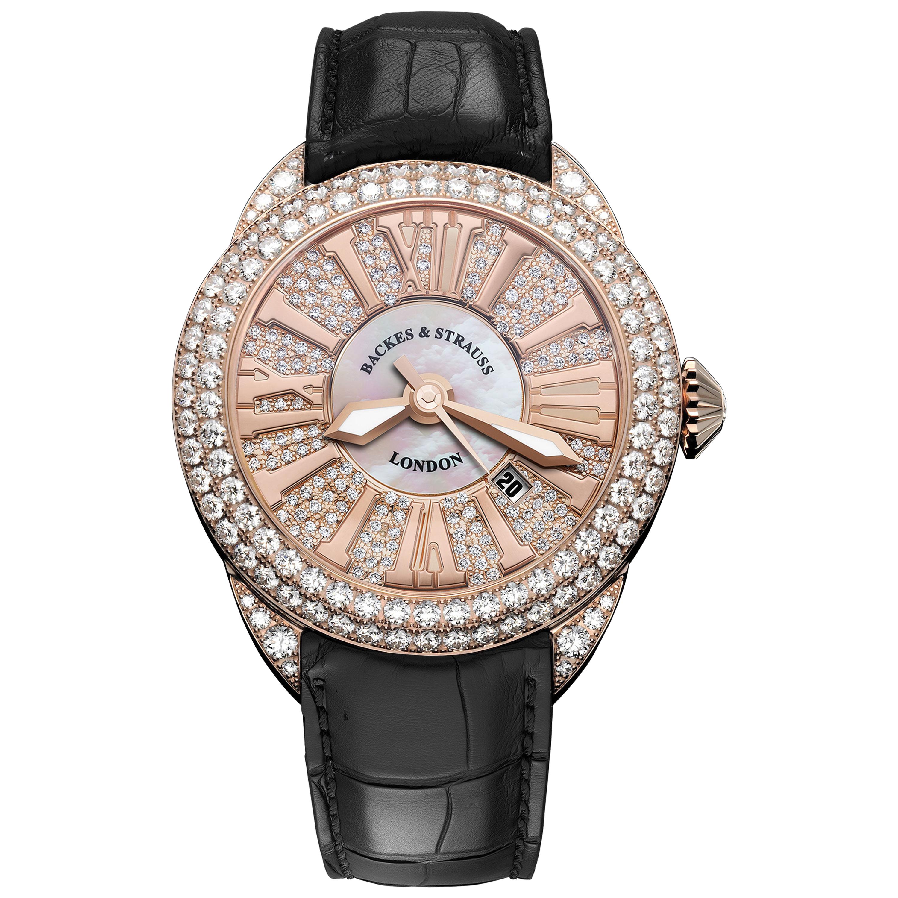 Piccadilly 40 Luxury Diamond Watch for Men and Women, Rose Gold For Sale