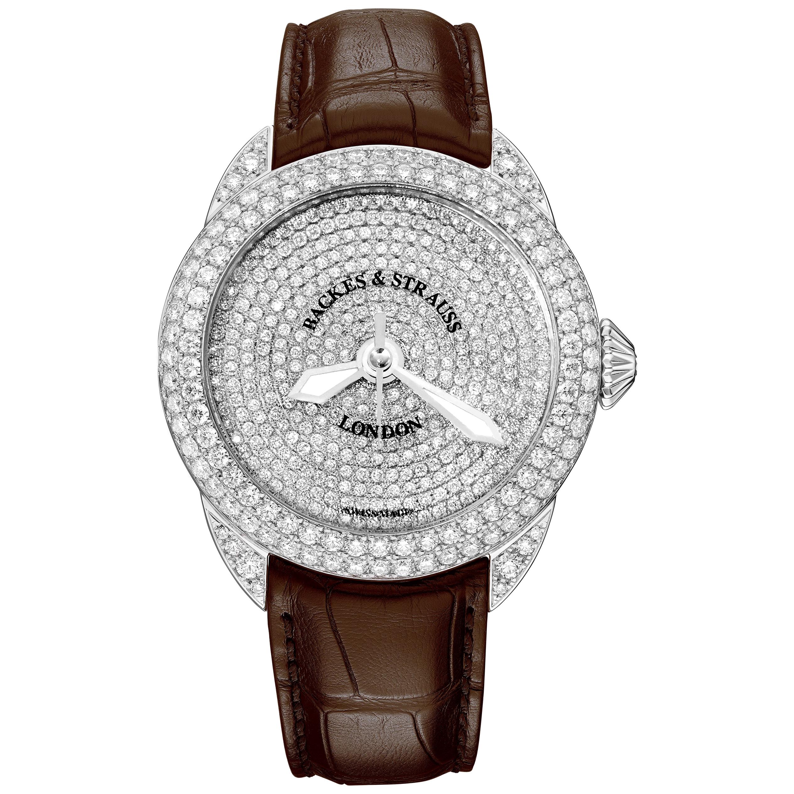 Piccadilly 45 Luxury Diamond Watch for Men and Women, White Gold For Sale