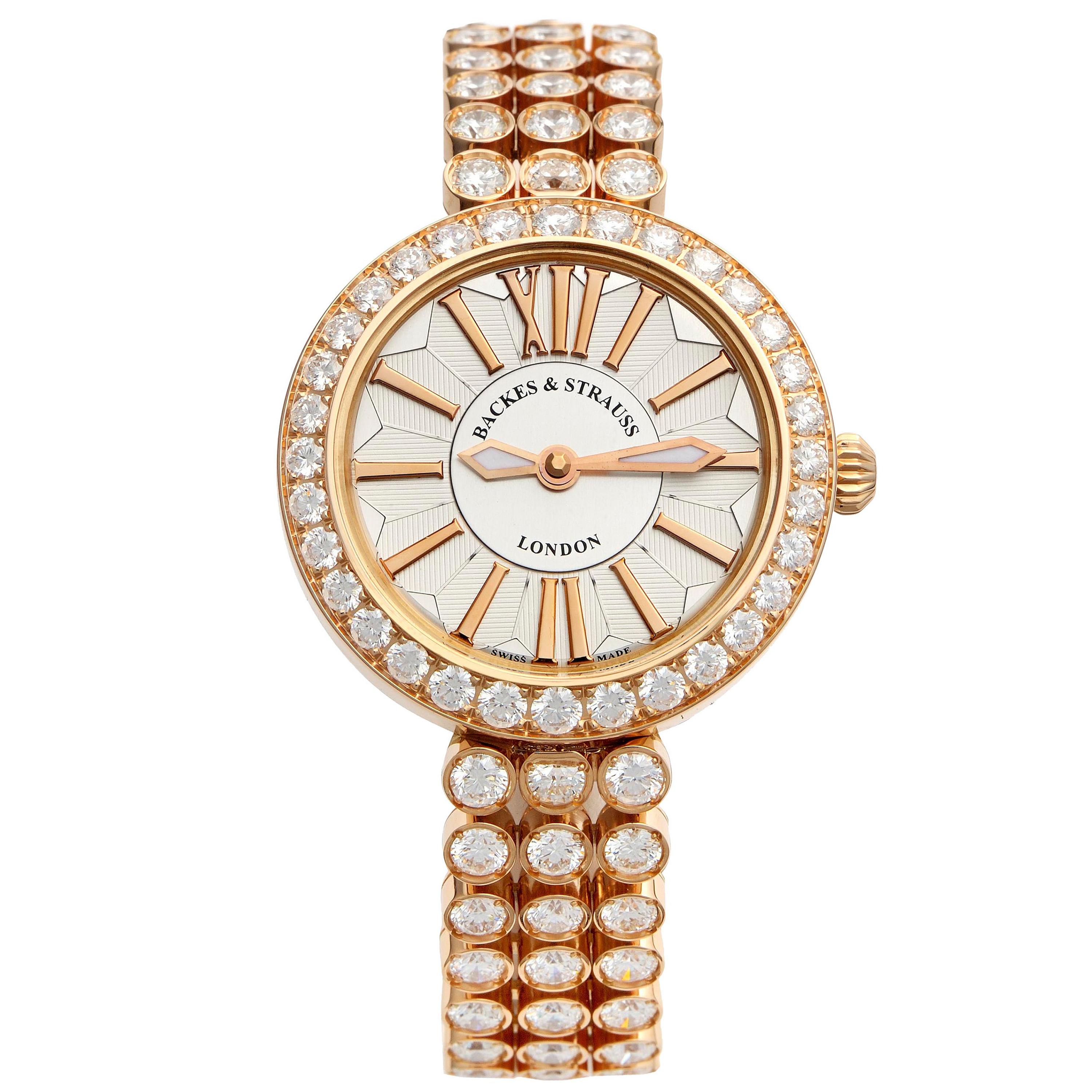 Piccadilly Duchess 33 Luxury Diamond Watch for Women, 18 Karat Rose Gold For Sale