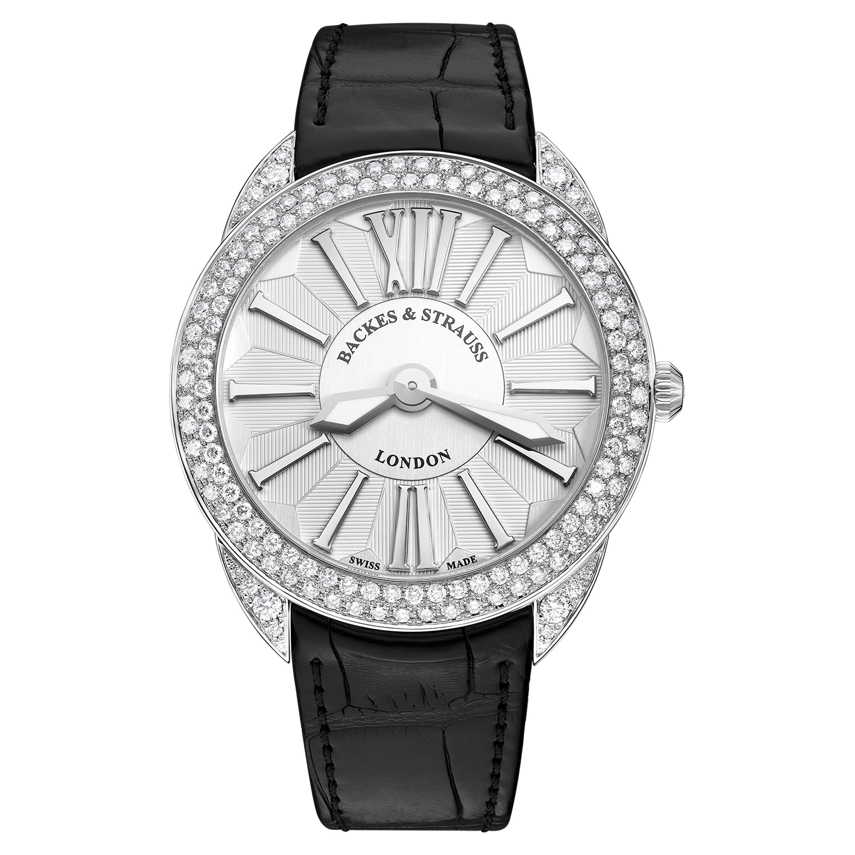 Piccadilly Renaissance 33 Luxury Diamond Watch for Women, White Gold For Sale