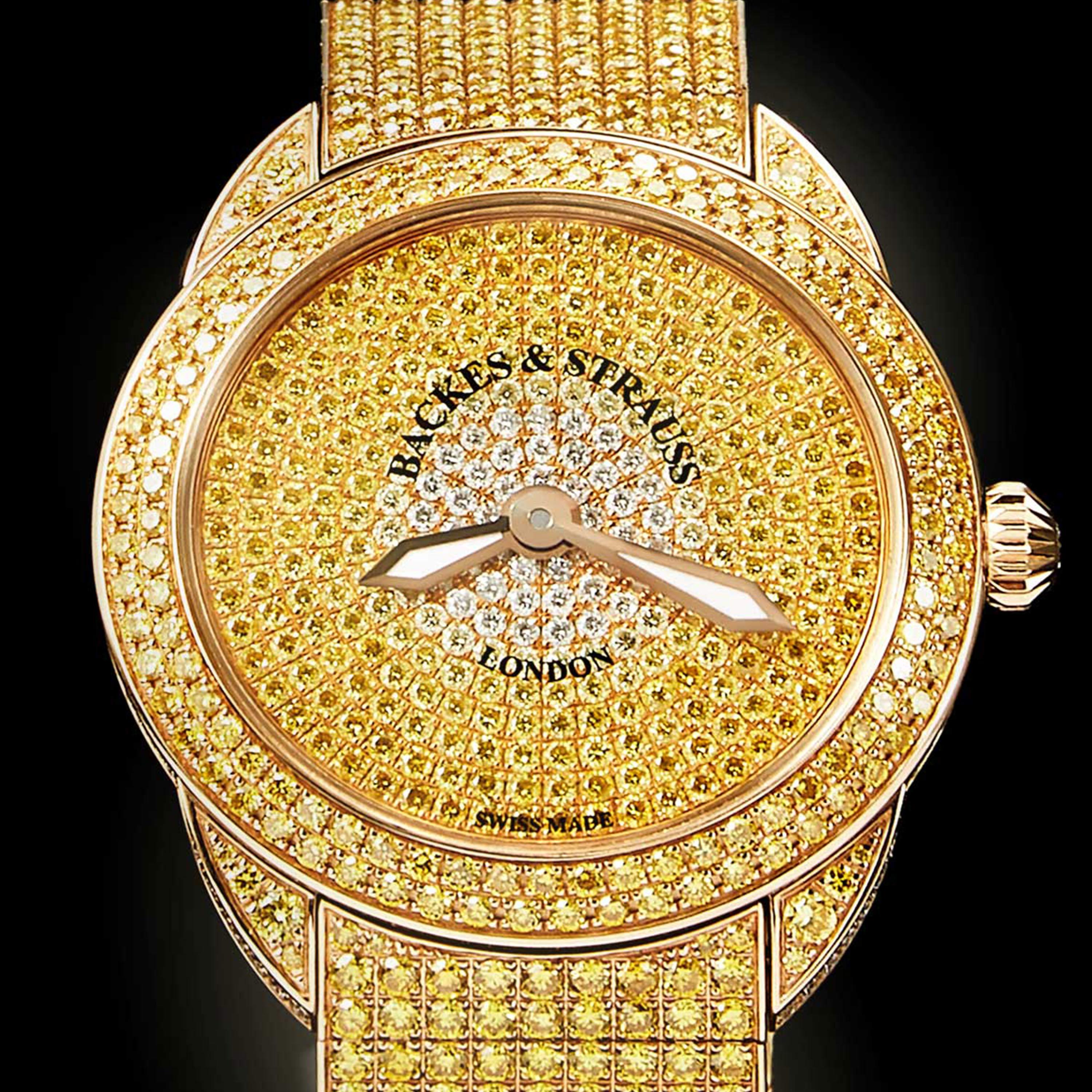 Round Cut Piccadilly Renaissance Ballerina Jonquil 33 Luxury Diamond Watch for Women For Sale