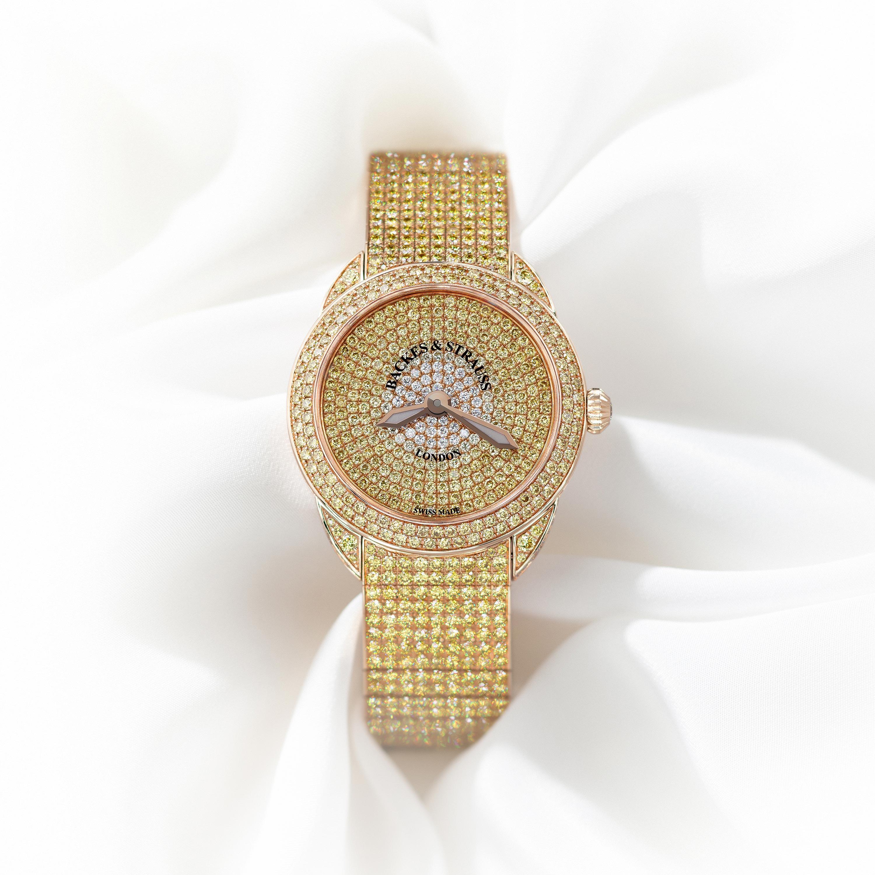 Piccadilly Renaissance Ballerina Jonquil 33 Luxury Diamond Watch for Women In New Condition For Sale In LONDON, GB