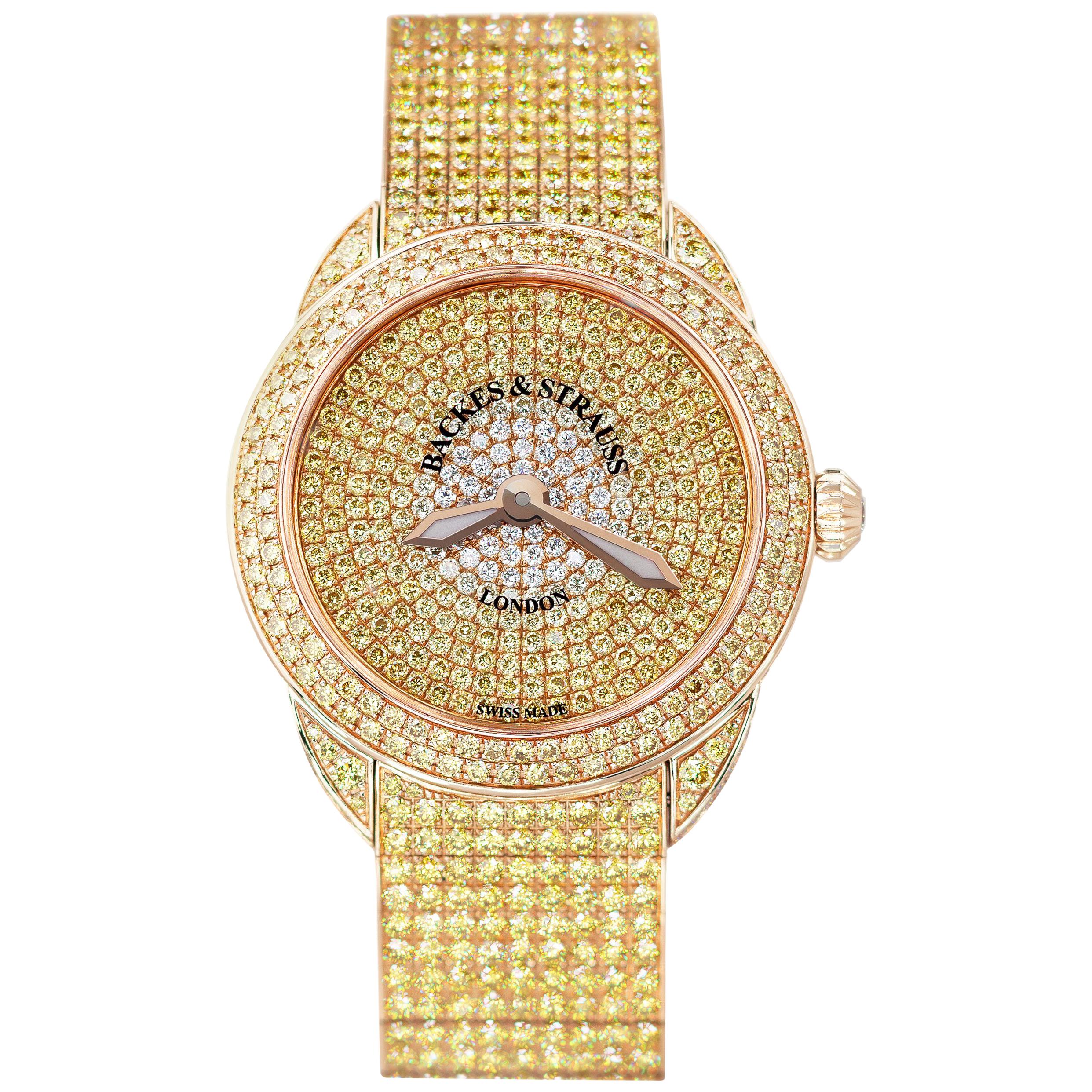 Piccadilly Renaissance Ballerina Jonquil 33 Luxury Diamond Watch for Women For Sale