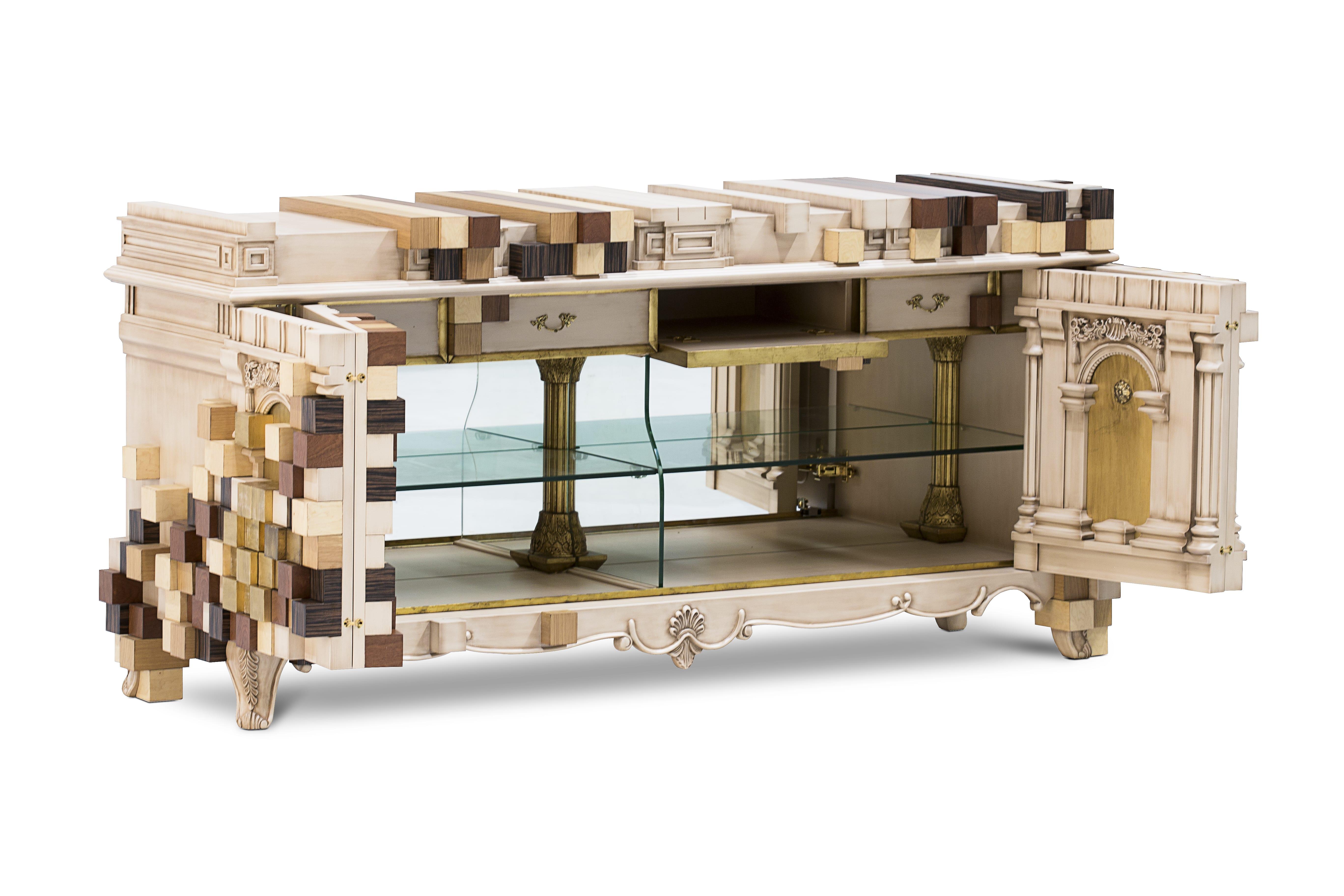Modern Piccadilly Sideboard in Wood Veneer For Sale