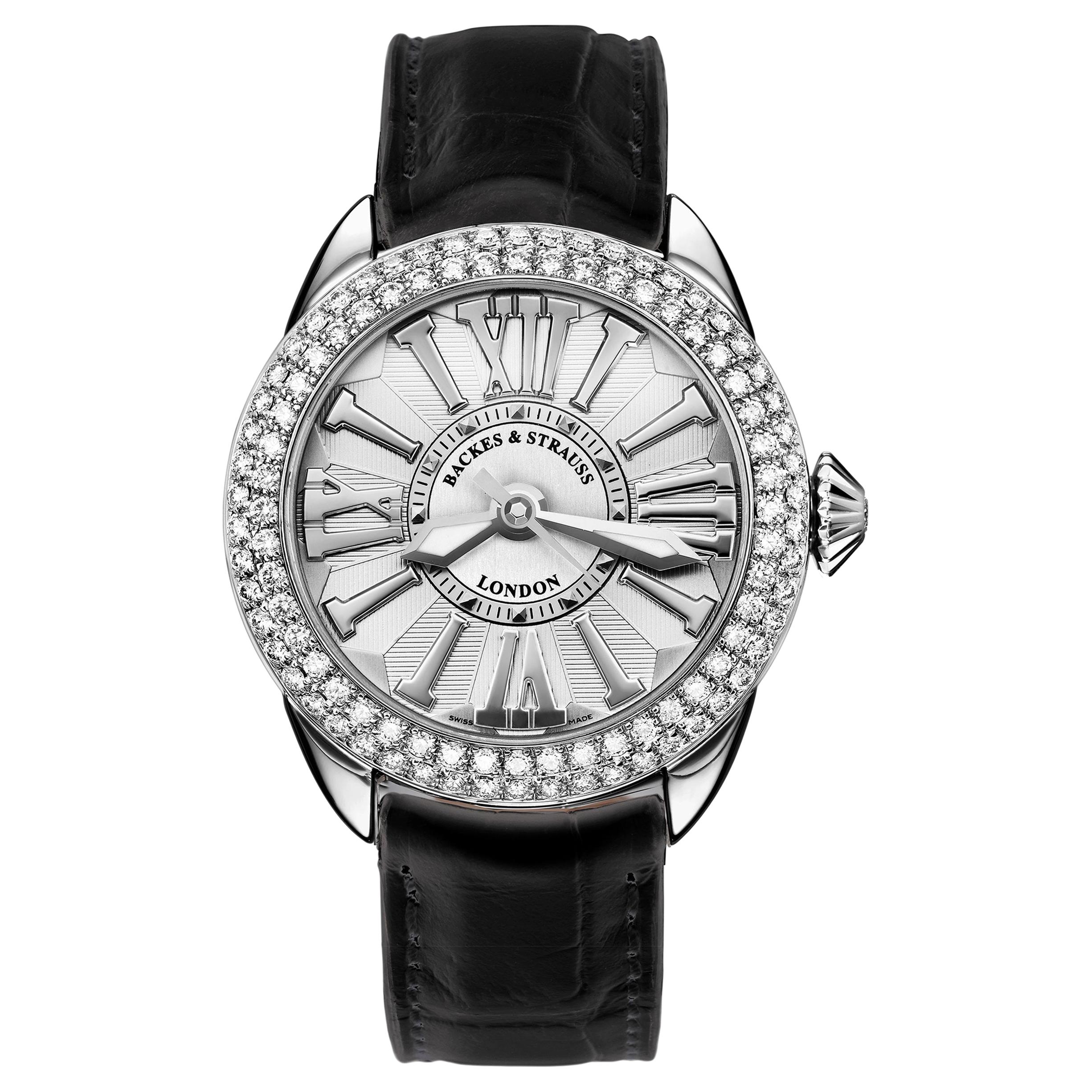 Piccadilly Steel 33 SP Luxury Diamond Watch for Women, Stainless Steel For Sale