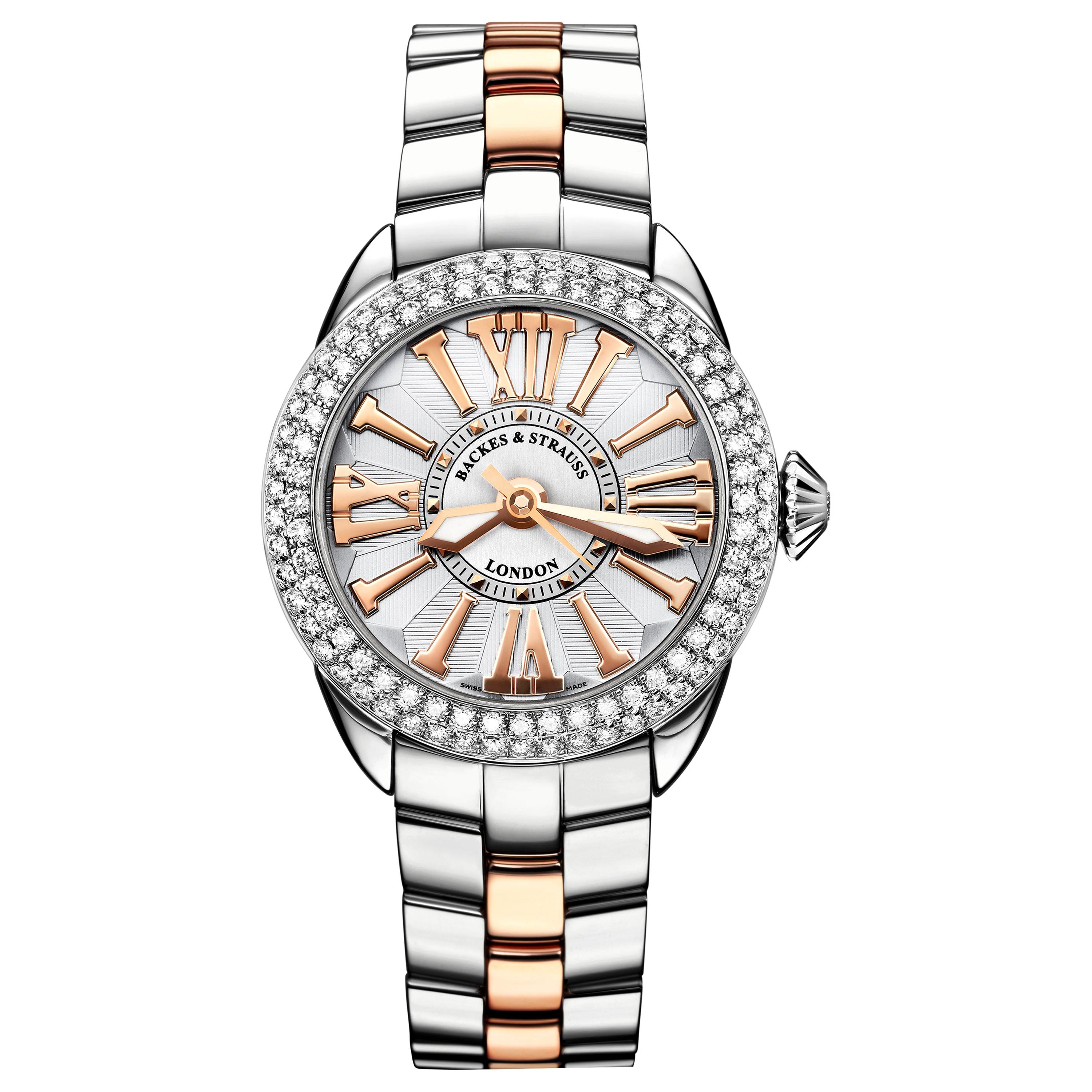 Piccadilly Steel 37 SP Luxury Diamond Watch for Women, Stainless Steel For Sale