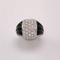 Picchiotti 18 Karat White Gold, 1.94 Carat Diamond and Black Onyx Ring