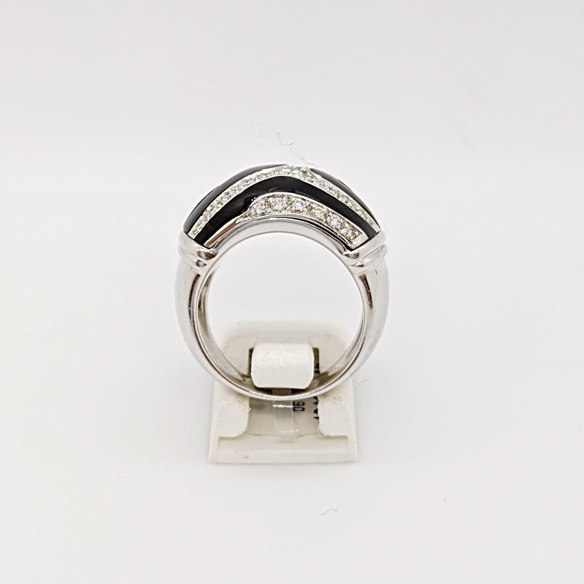 Picchiotti 18 Karat Weißgold 0,84 Karat Diamant & schwarzer Onyx Tigermuster Ring im Zustand „Neu“ im Angebot in New York, NY