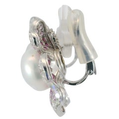 Picchiotti 18K Flower Earrings South Sea Pearl White Gold