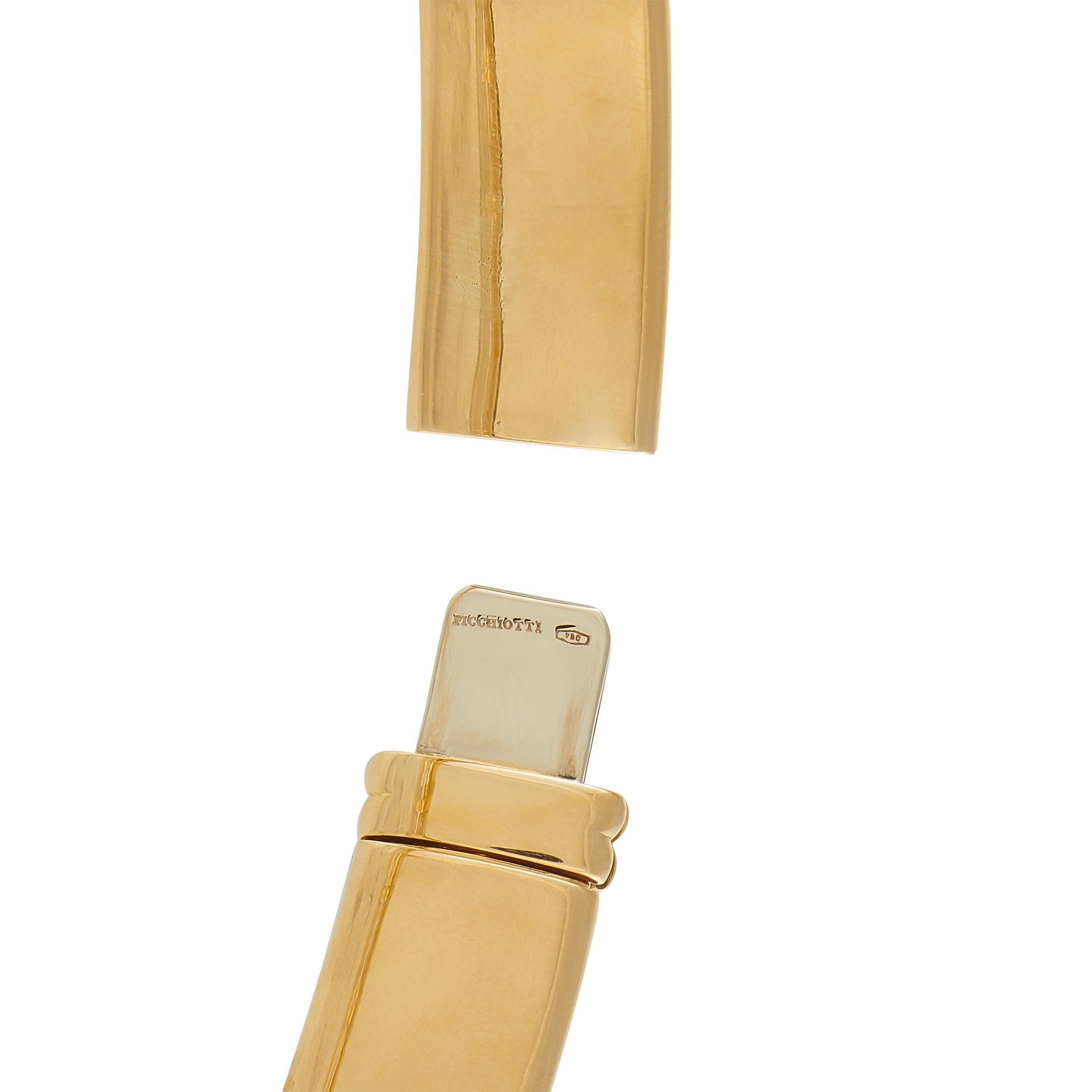 Round Cut Picchiotti 18K Yellow Gold 4.52ct Diamond and Enamel Necklace PI24-102025 For Sale