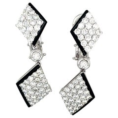 Picchiotti Hängeohrringe, 18KT Weißgold 4,40 Karat Diamant & schwarzer Onyx