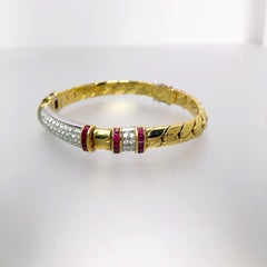 Picchiotti Oro 18 Kilates, Rubí 2,05 Quilates y 1,14Ct. Pulsera Gourmette Diamante