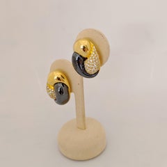 Picchiotti 18 Karat Yellow Gold, 2.27 Carat, Diamond and Hematite Earrings