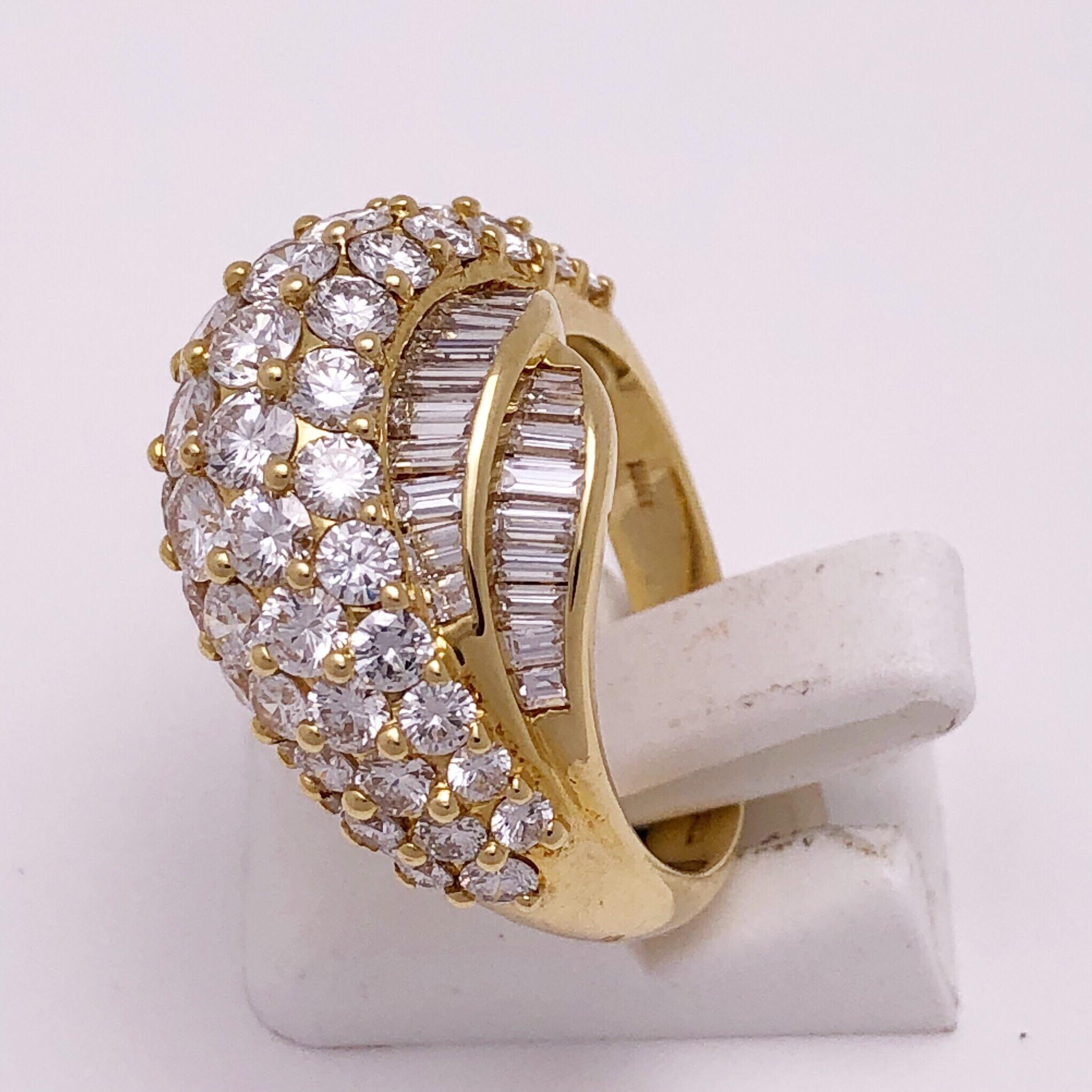 Picchiotti 18 Karat Yellow Gold and 3.87 Carat Diamond Cocktail Ring In New Condition For Sale In New York, NY