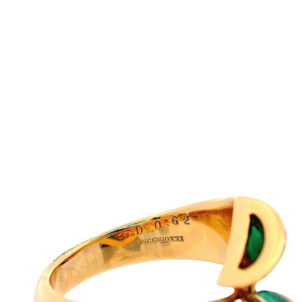 PICCHIOTTI  18kt Yellow Gold Ring with Chrysoprase and Diamonds For Sale 1