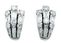 Picchiotti 5,00 Karat Runde und Baguette Diamanten 18K Weißgold Ohrringe