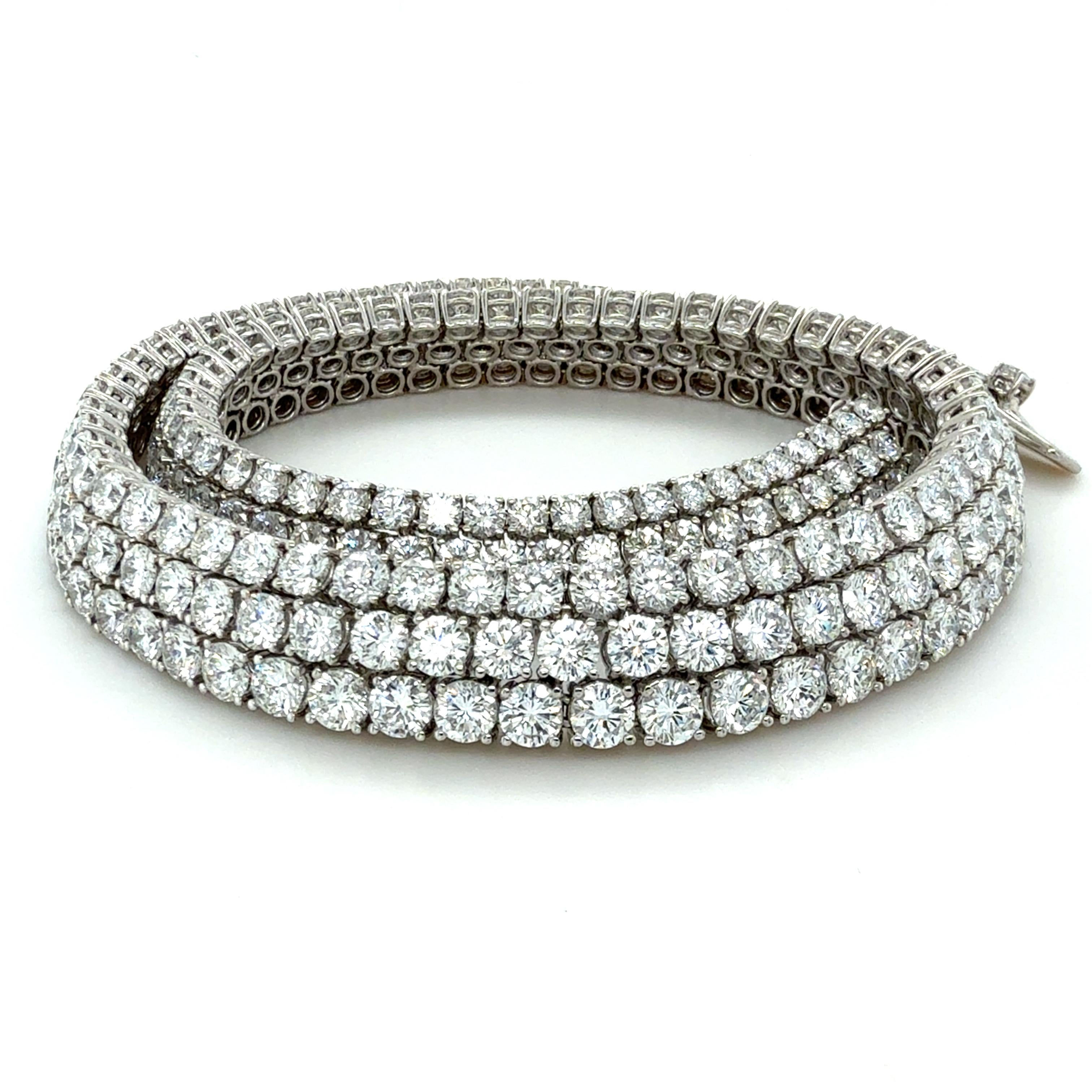 Taglio brillante Picchiotti, collana di platino e diamanti da 60 carati in vendita