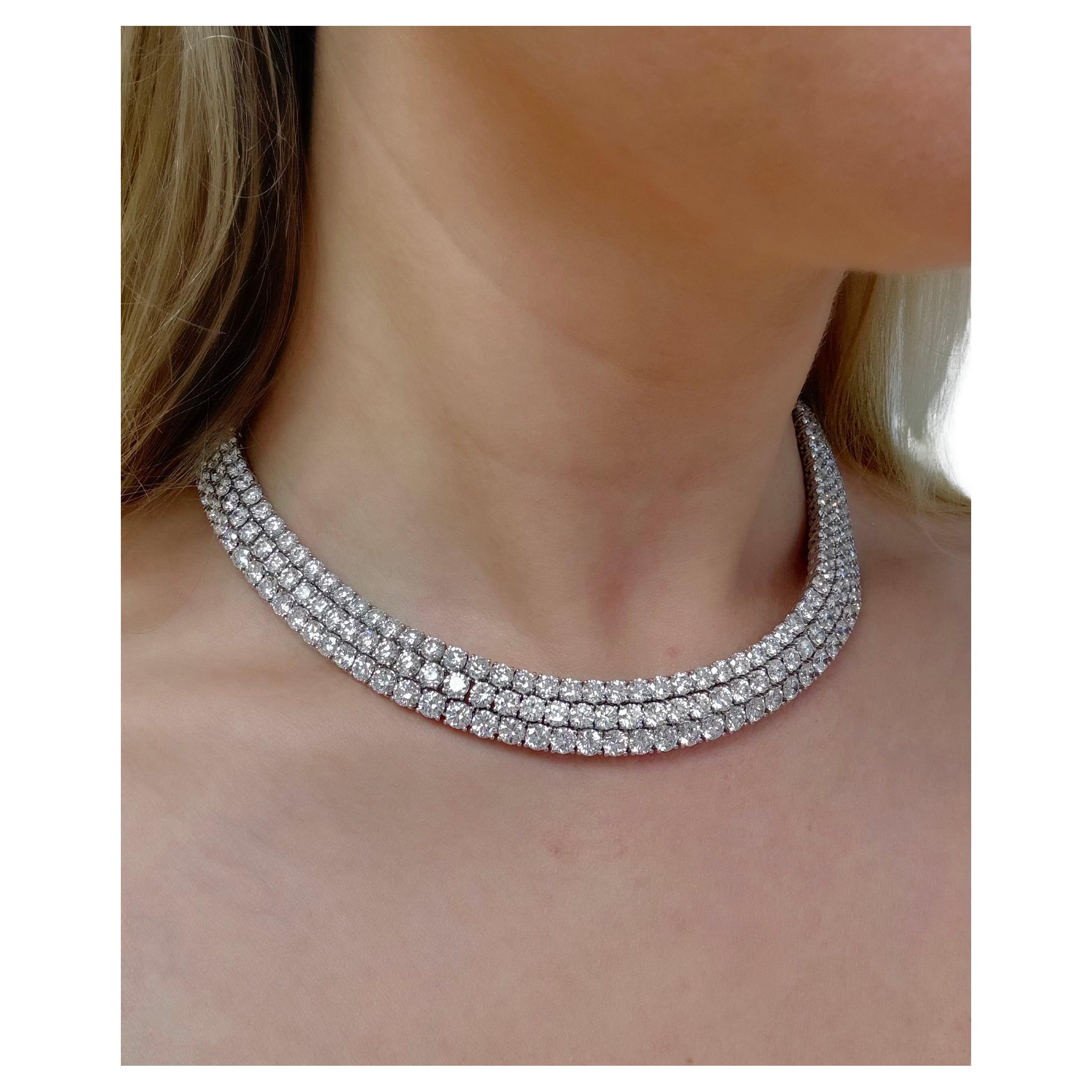 Picchiotti, 60 Carats Platinum and Diamond Collar Necklace