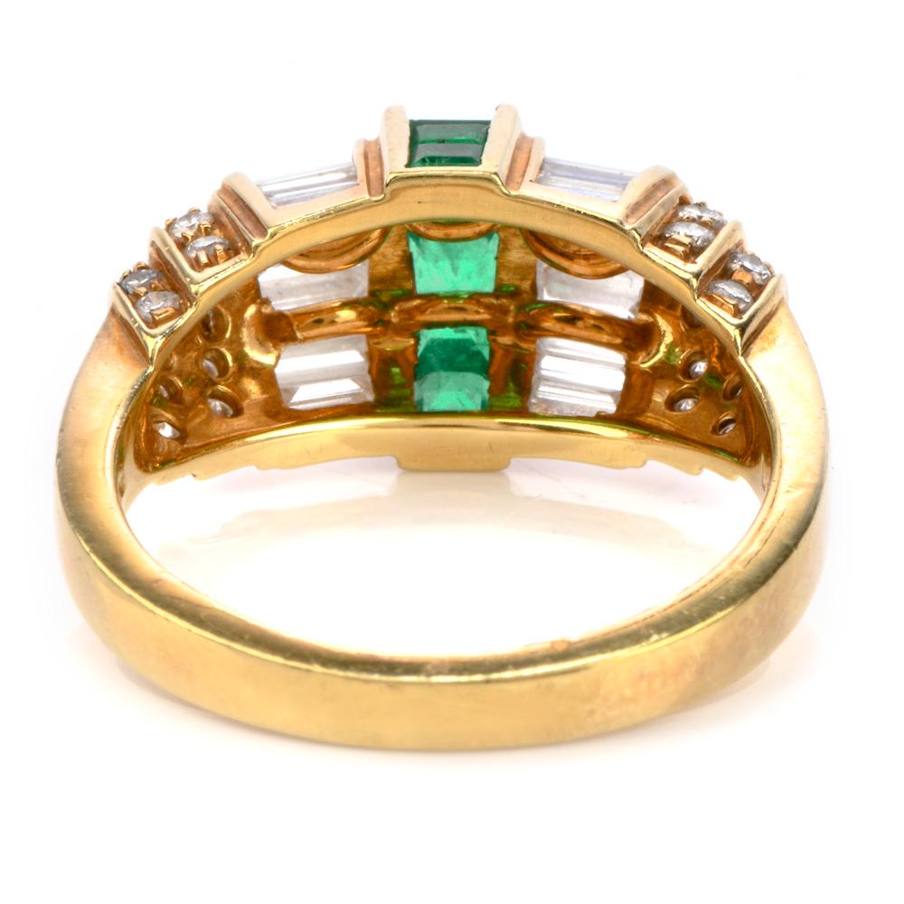 Picchiotti Asscher Emerald Diamond 18 Karat Yellow Gold Ring In Excellent Condition In Miami, FL