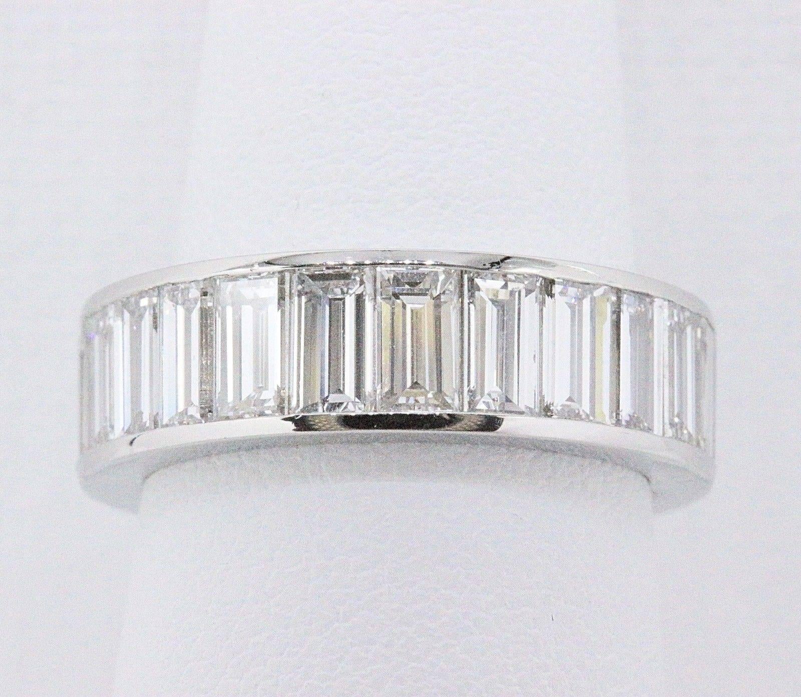 Women's or Men's Picchiotti Baguette Cut Diamond Channel Set Eternity Band 5.50 Carat in Platinum