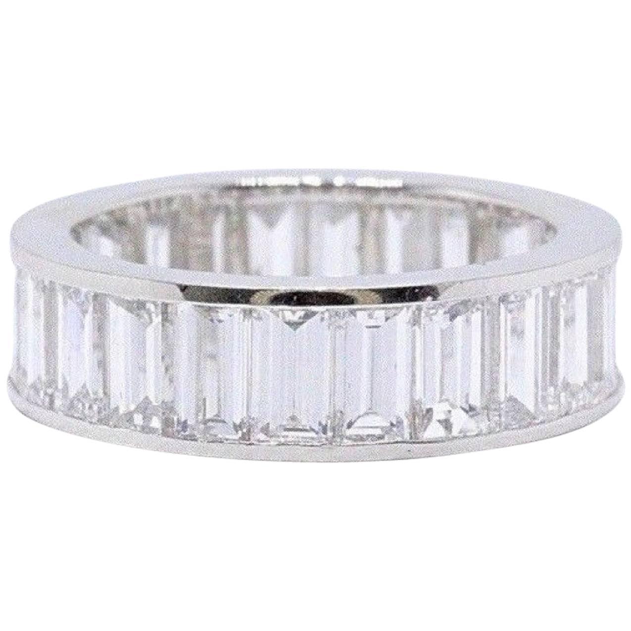 Picchiotti Baguette Cut Diamond Channel Set Eternity Band 5.50 Carat in Platinum