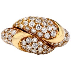 Picchiotti Cluster Diamond by Pass Snake Heads 18 Karat Gold Ring