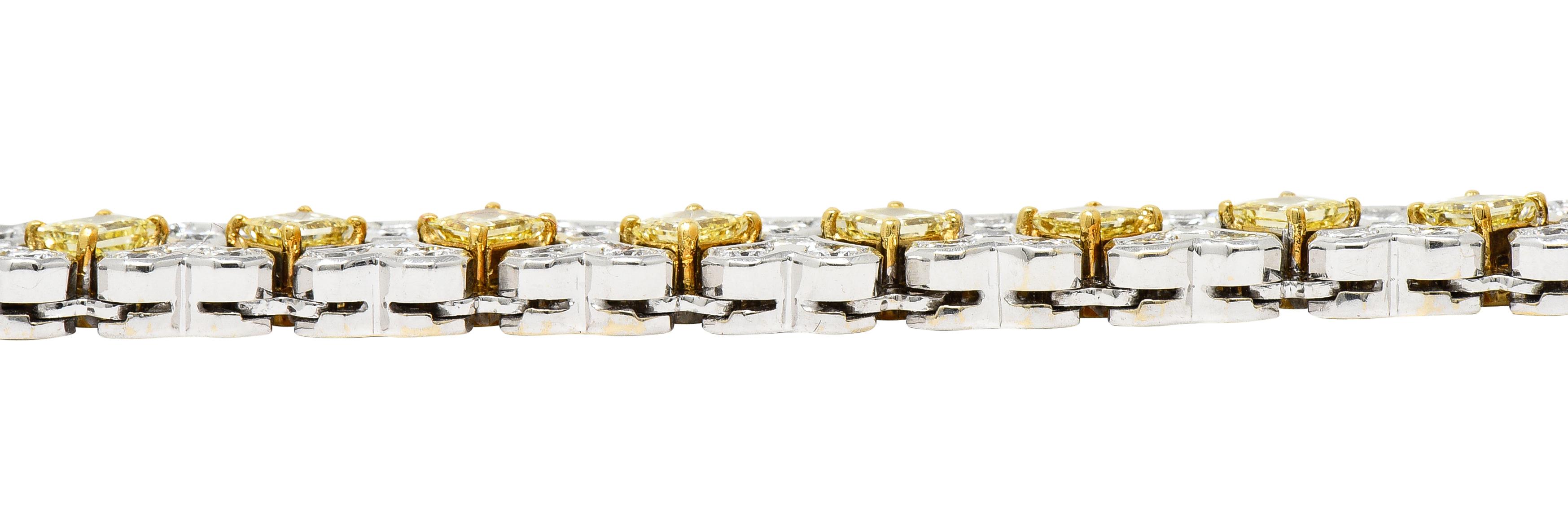 Picchiotti Contemporary 18.50 Carats Fancy Yellow Princess Cut Diamond Bracelet 6