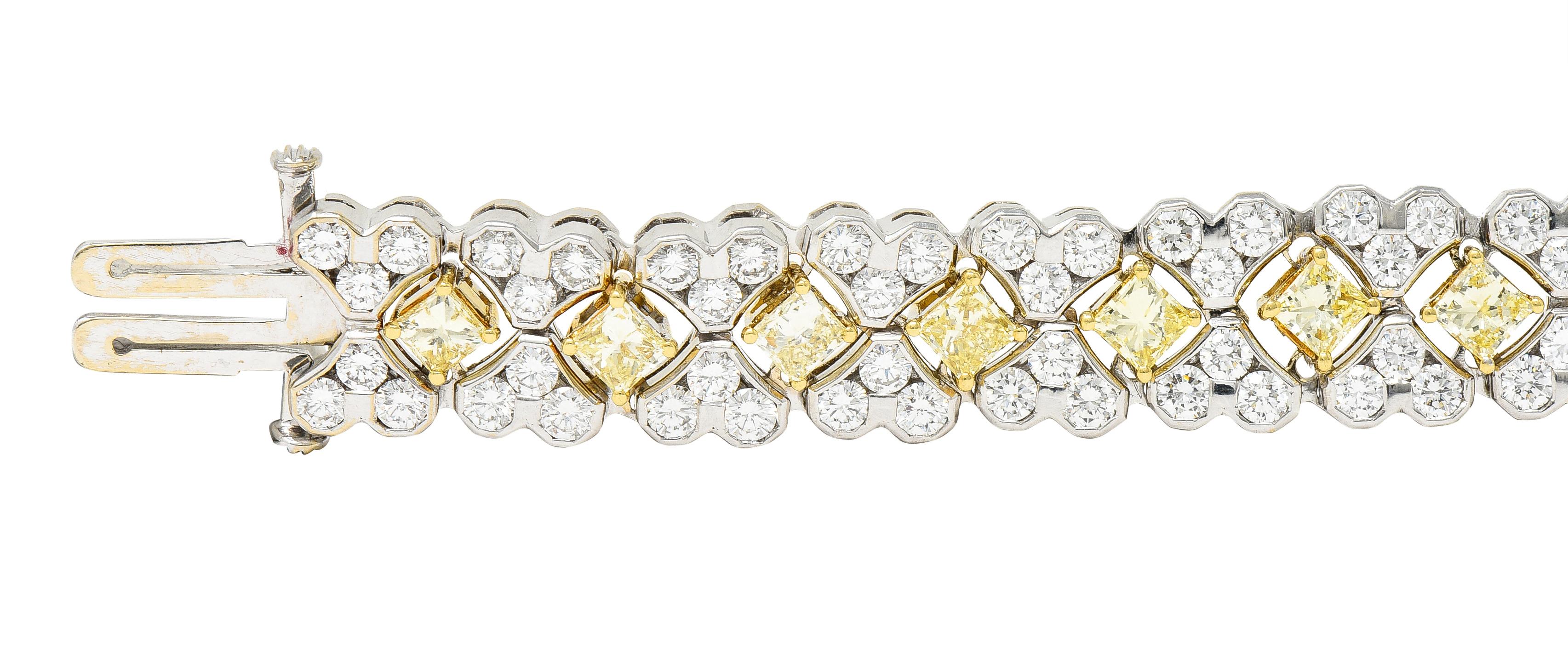 Women's or Men's Picchiotti Contemporary 18.50 Carats Fancy Yellow Princess Cut Diamond Bracelet
