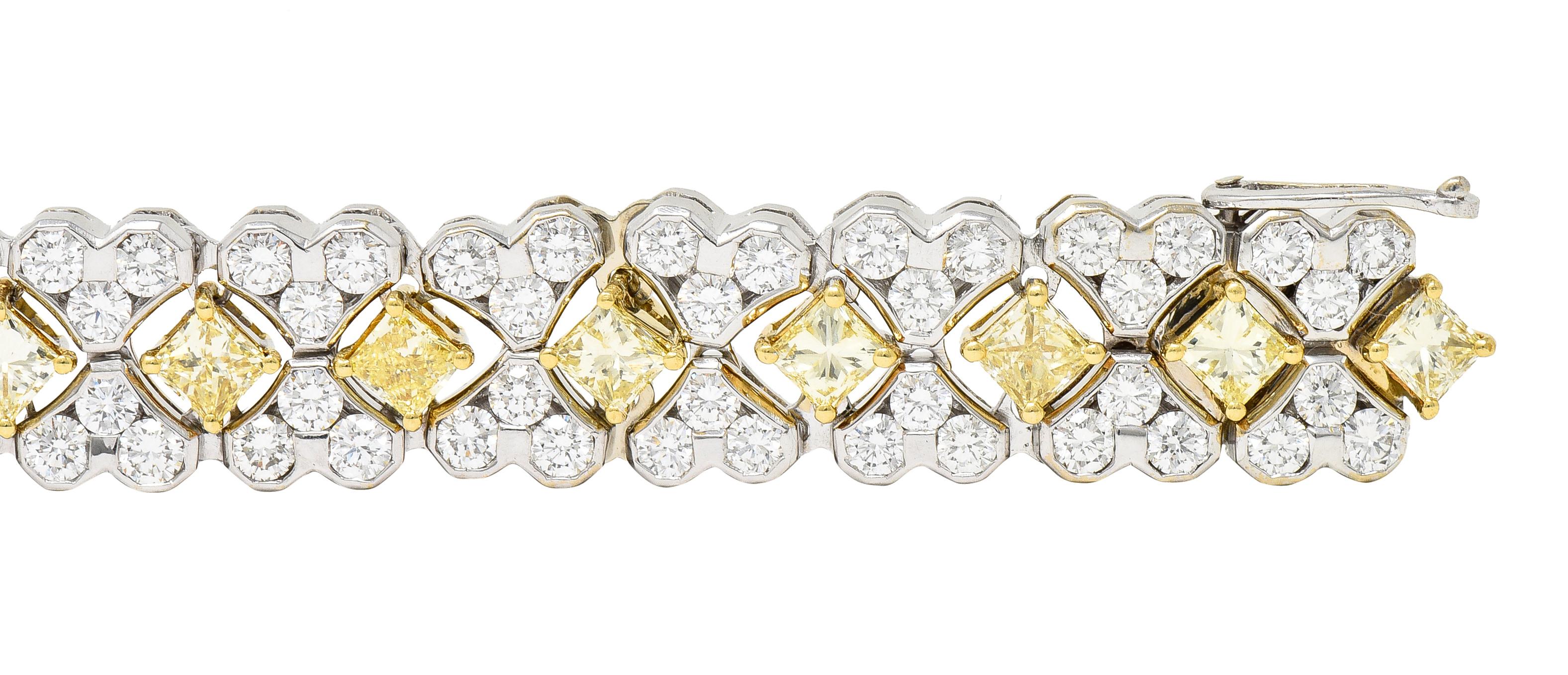 Picchiotti Contemporary 18.50 Carats Fancy Yellow Princess Cut Diamond Bracelet 2