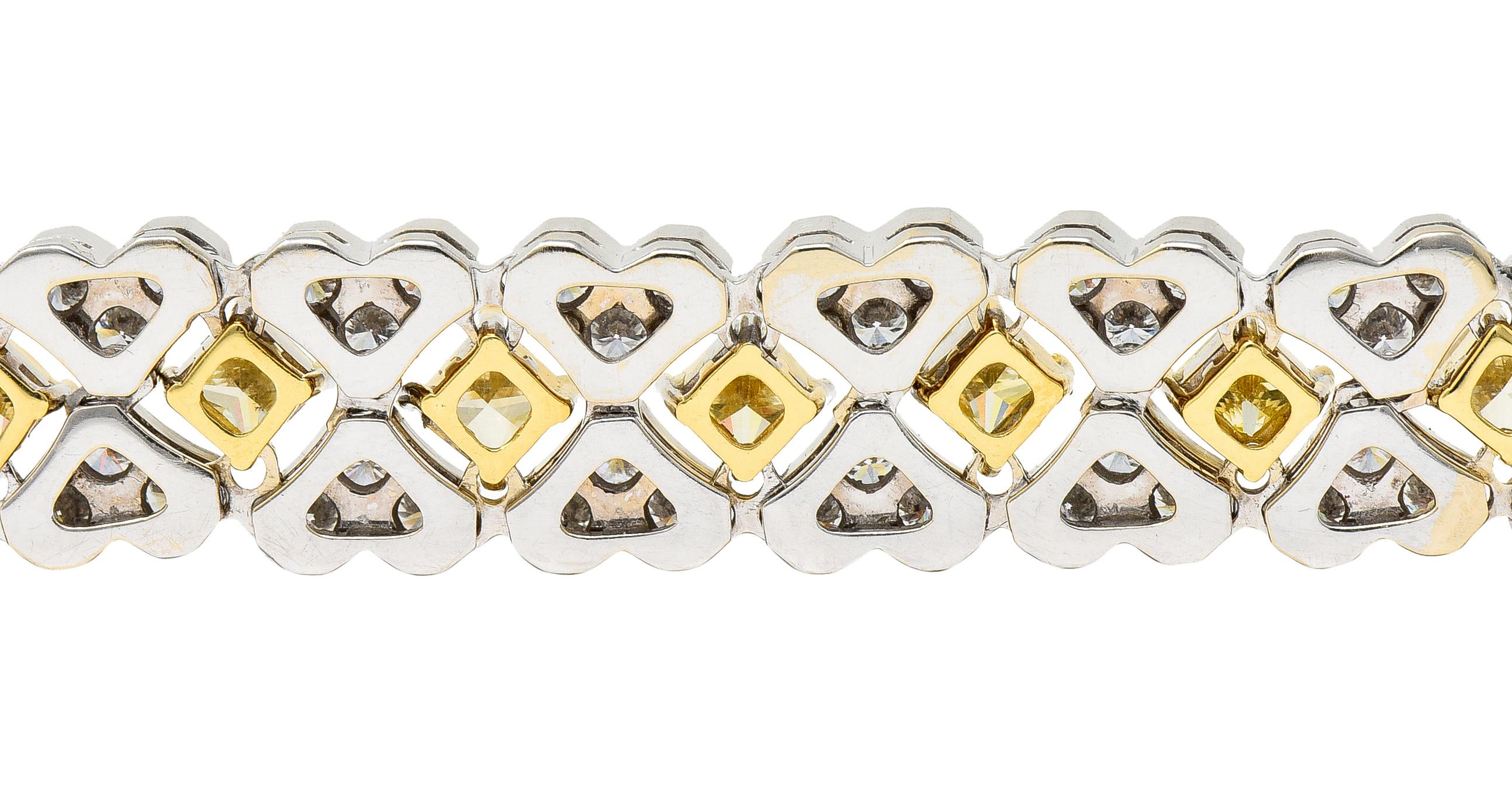 Picchiotti Contemporary 18.50 Carats Fancy Yellow Princess Cut Diamond Bracelet 5