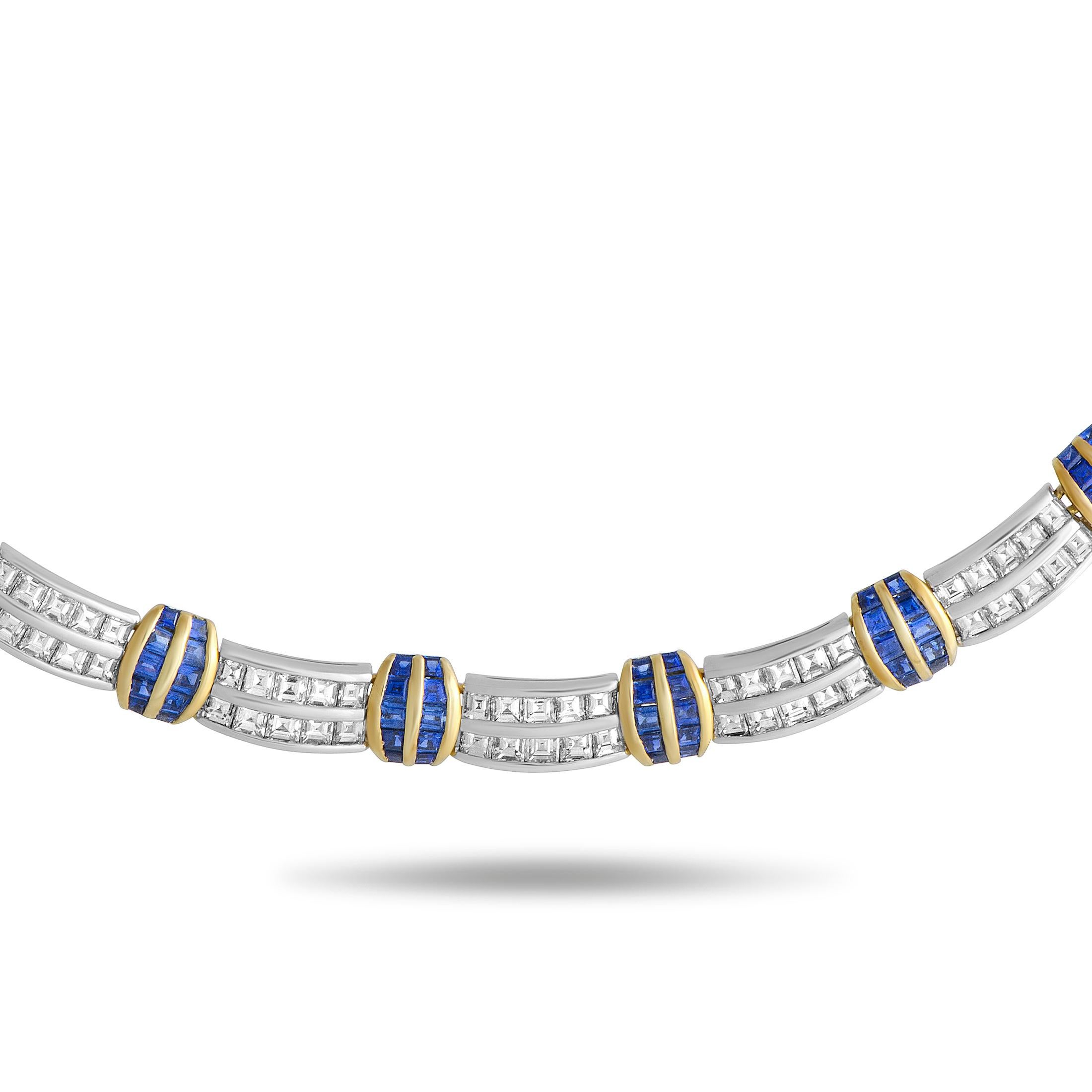 Sophisticated prestige and elegance are embodied in this fascinating jewelry piece from Picchiotti that boasts an exceptionally refined design topped off with a resplendent blend of expertly cut gems. The necklace is beautifully made of 18K white