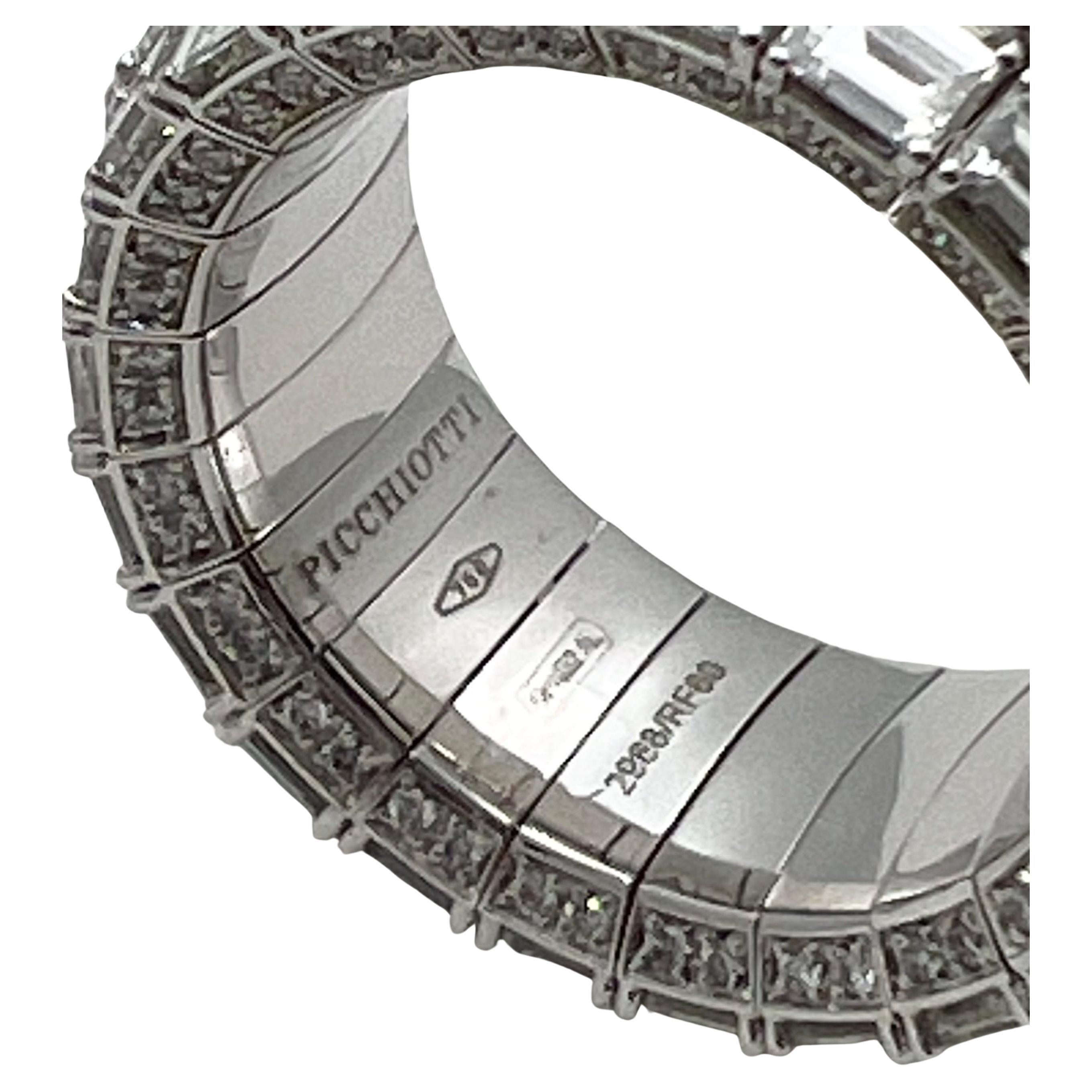 Bandeau extensible à 3 rangs en émeraude et diamant taille baguette Neuf - En vente à Palm Beach, FL
