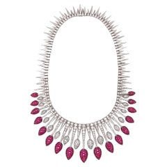 Picchiotti Feston-Halskette aus 18 Karat Gold mit 40,21 Karat Diamanten und Rubinen