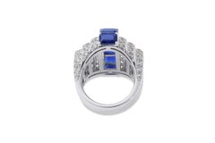 Picchiotti Modern Art Deco Style Diamond Sapphire Ring