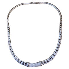 PICCHIOTTI Pavé Diamond Curb Link Necklace in 18k White Gold