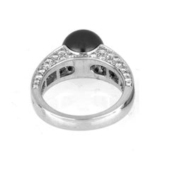 Picchiotti Platinum Black Tahiti Pearl and Diamond Ring