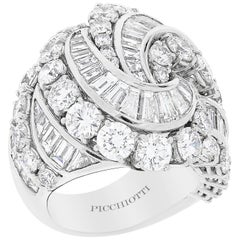 Picchiotti Platinum Contemporary Art Deco Diamond Ring