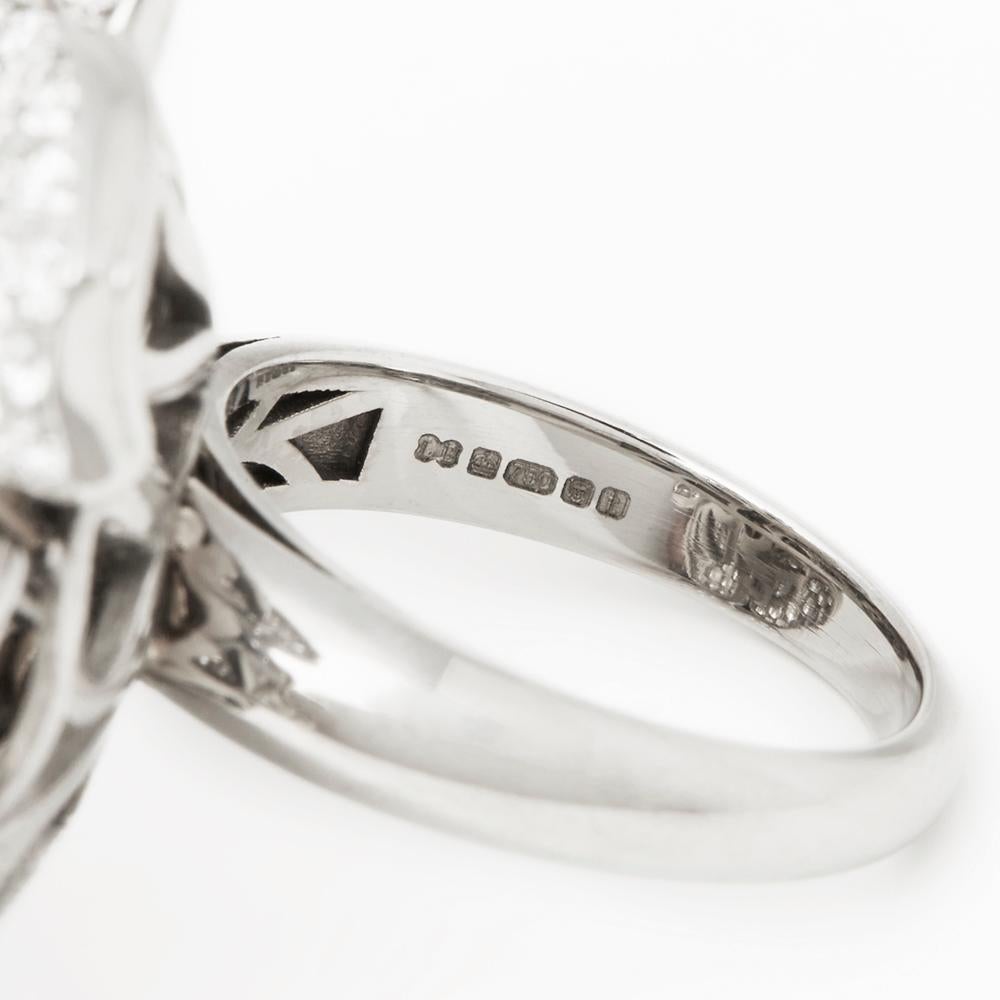 Women's Picchiotti Style 18 Karat White Gold South Sea Pearl Diamond Flower Ring