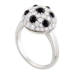 Picchiotti Womens 18 Karat White Gold Diamond and Onyx Ring